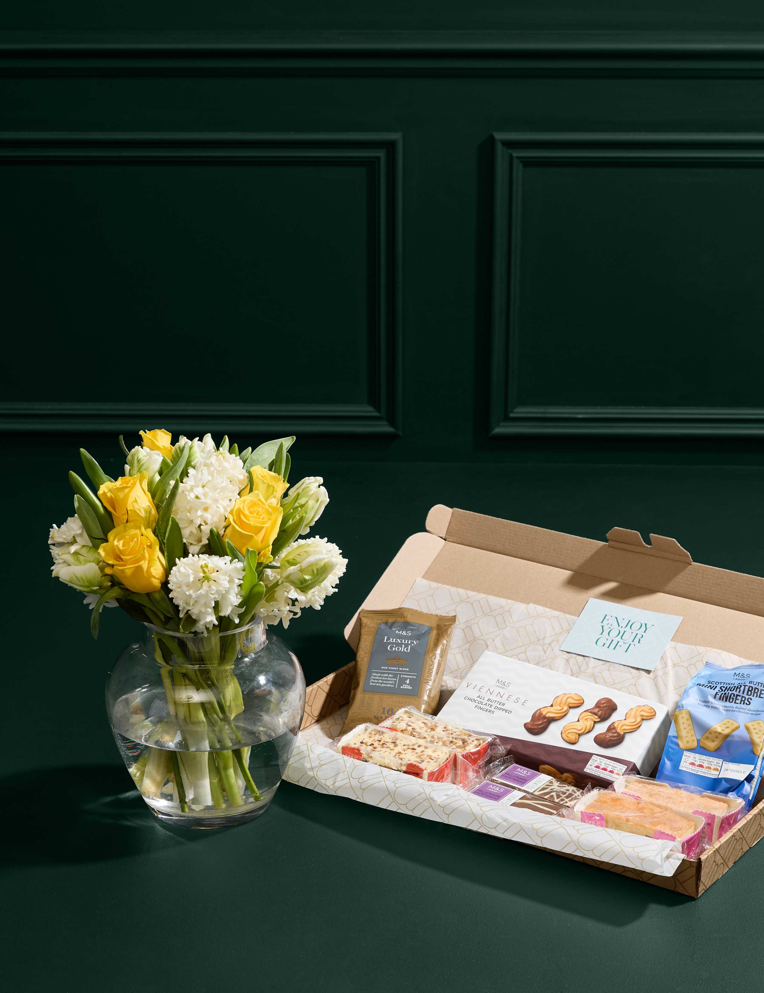 Easter Rose, Tulip & Hyacinth Bouquet with Afternoon Tea Gift 1 of 5