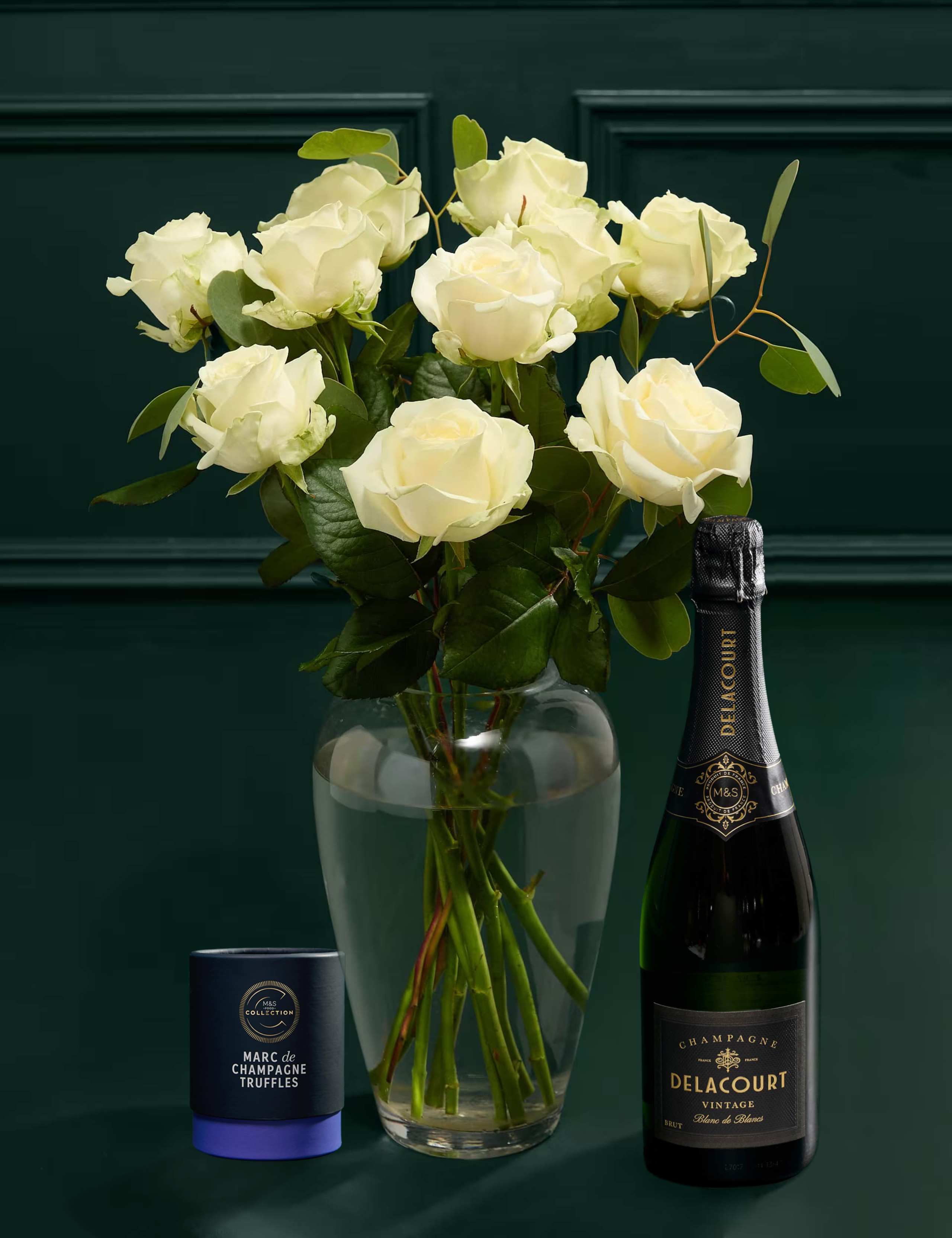 Celebration Rose Bouquet with Vintage Champagne & Truffles 1 of 6