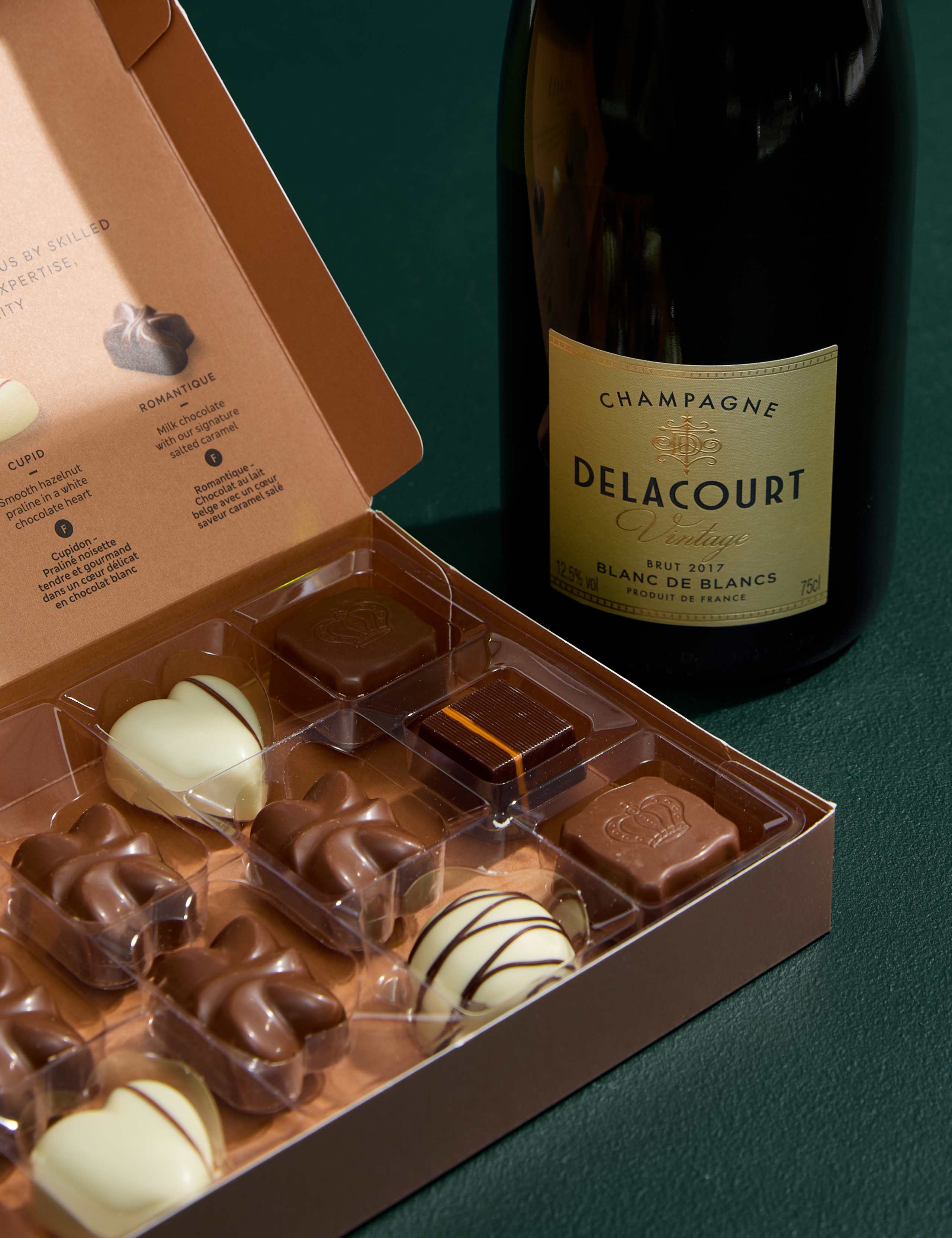 White Rose & Lily Bouquet with Belgian Chocolates & Vintage Champagne 5 of 9