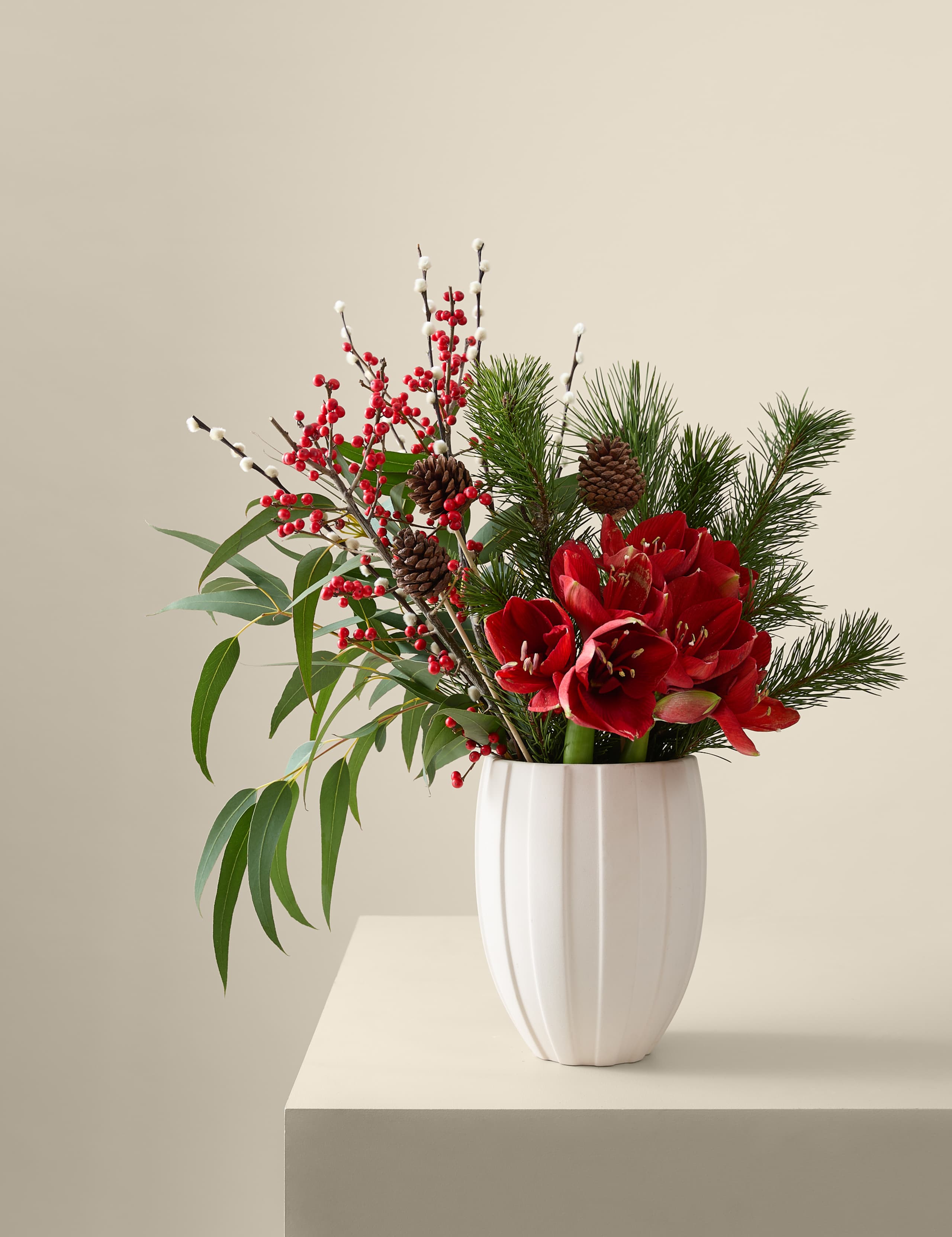 Kelly Hoppen Red Amaryllis Christmas Bouquet 6 of 10