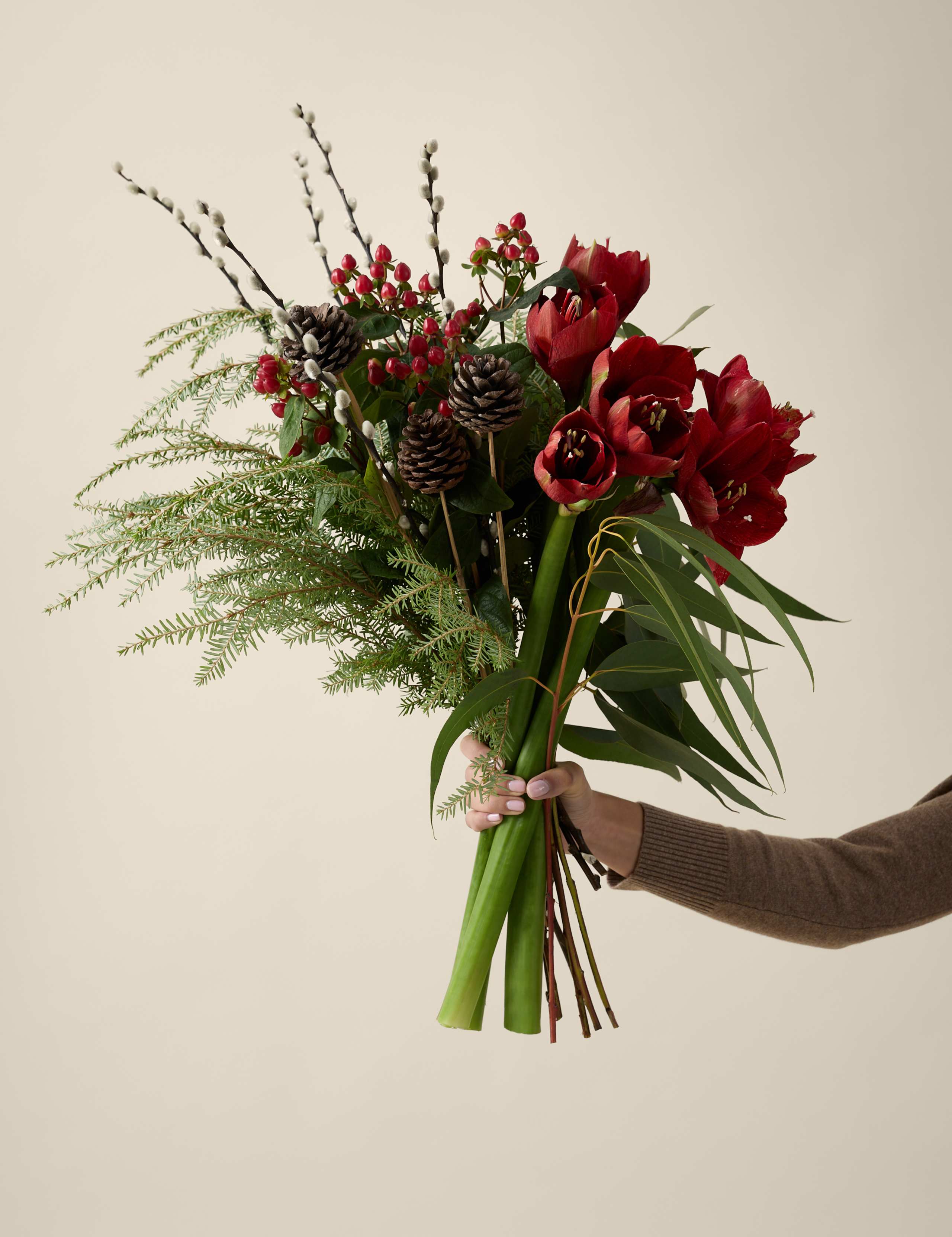 Kelly Hoppen Red Amaryllis Christmas Bouquet 5 of 5