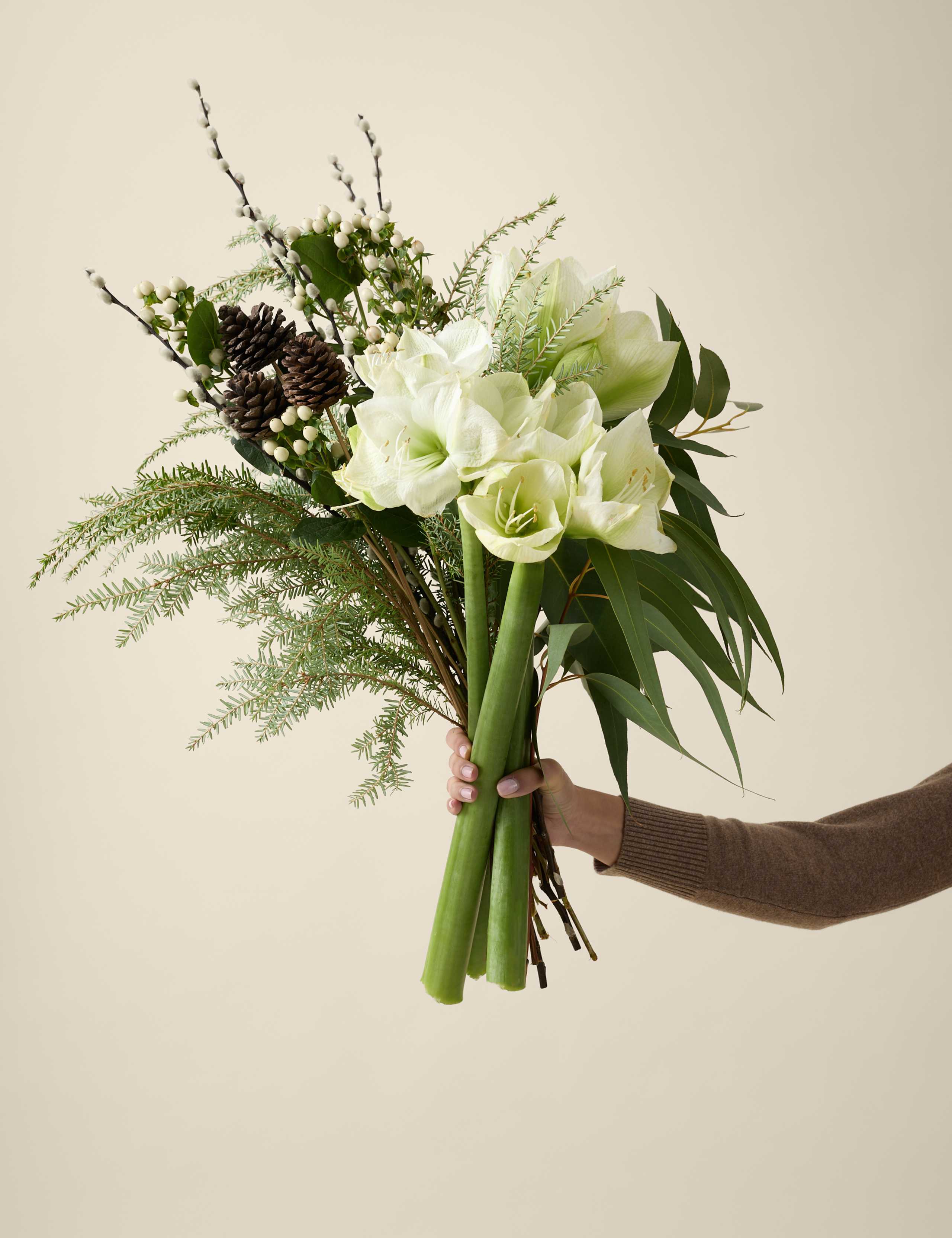 Kelly Hoppen White Amaryllis Christmas Bouquet 5 of 5