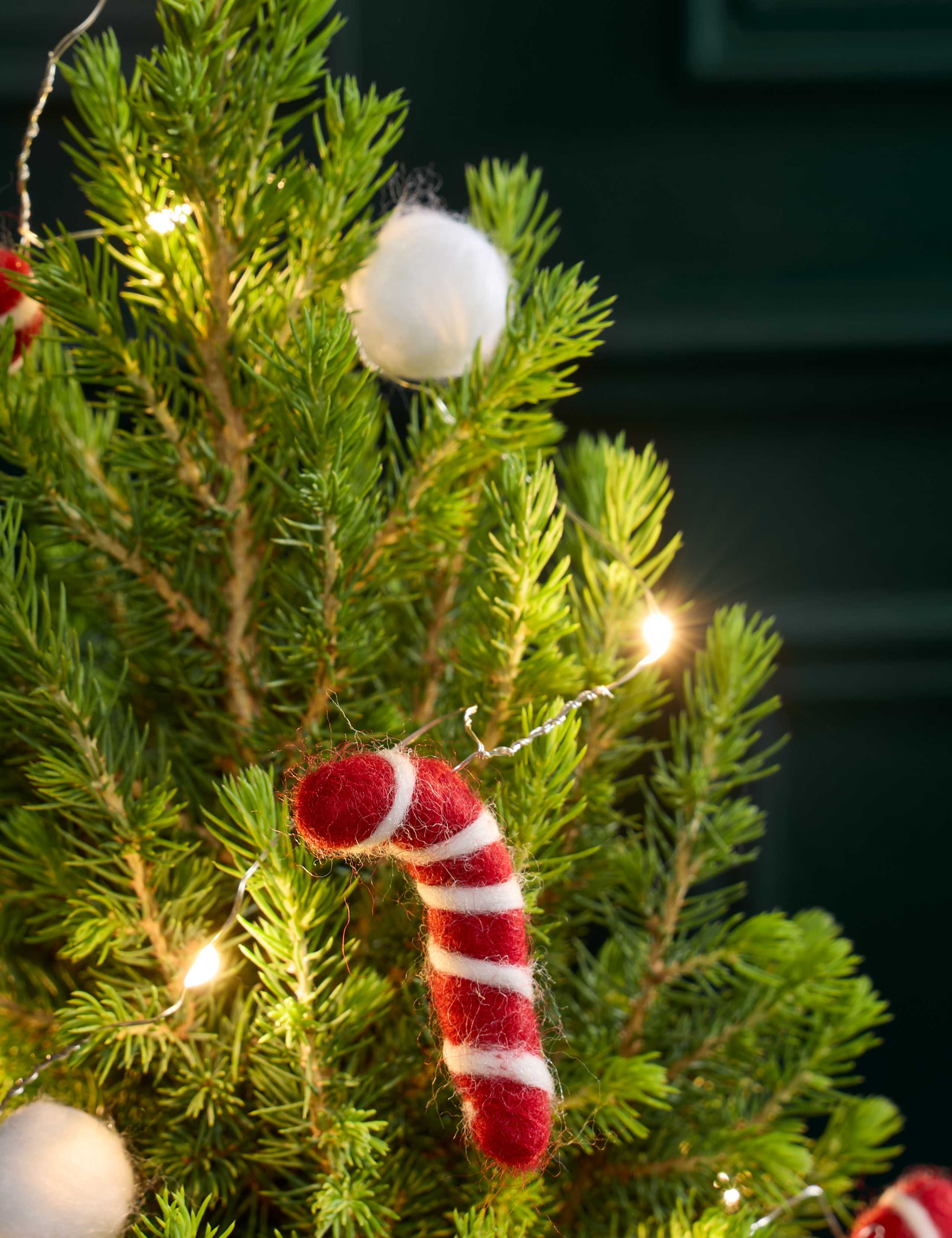White Decorated Christmas Tree in Tin Pot 2 of 3