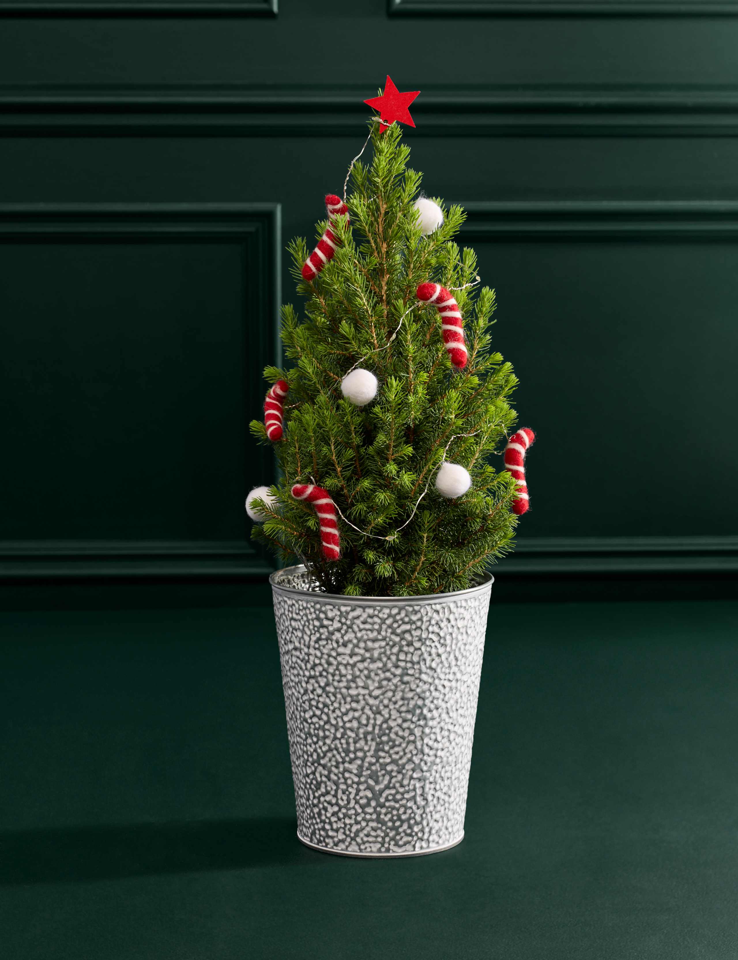 White Decorated Christmas Tree in Tin Pot 3 of 3