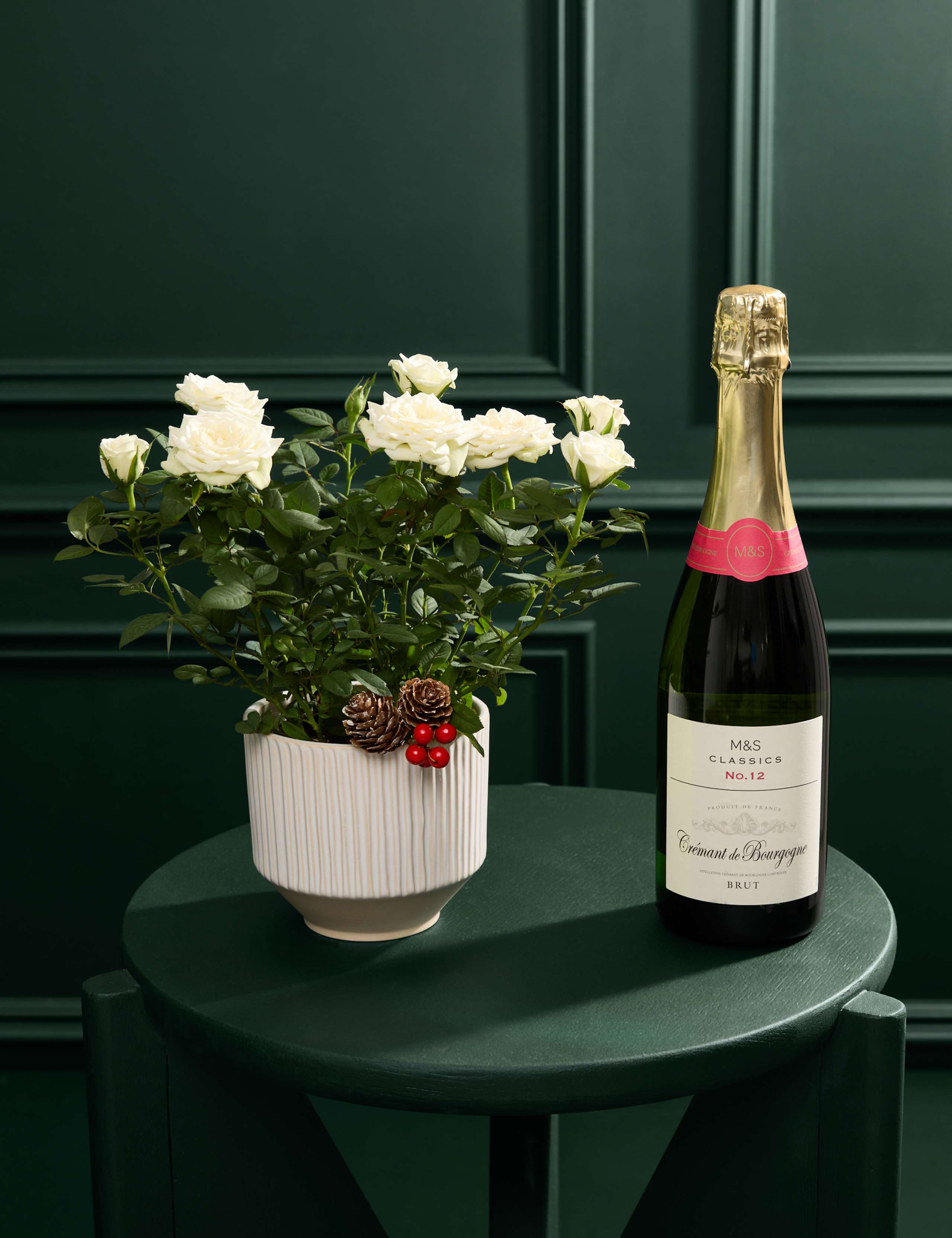 Christmas White Rose with Crémant 1 of 6