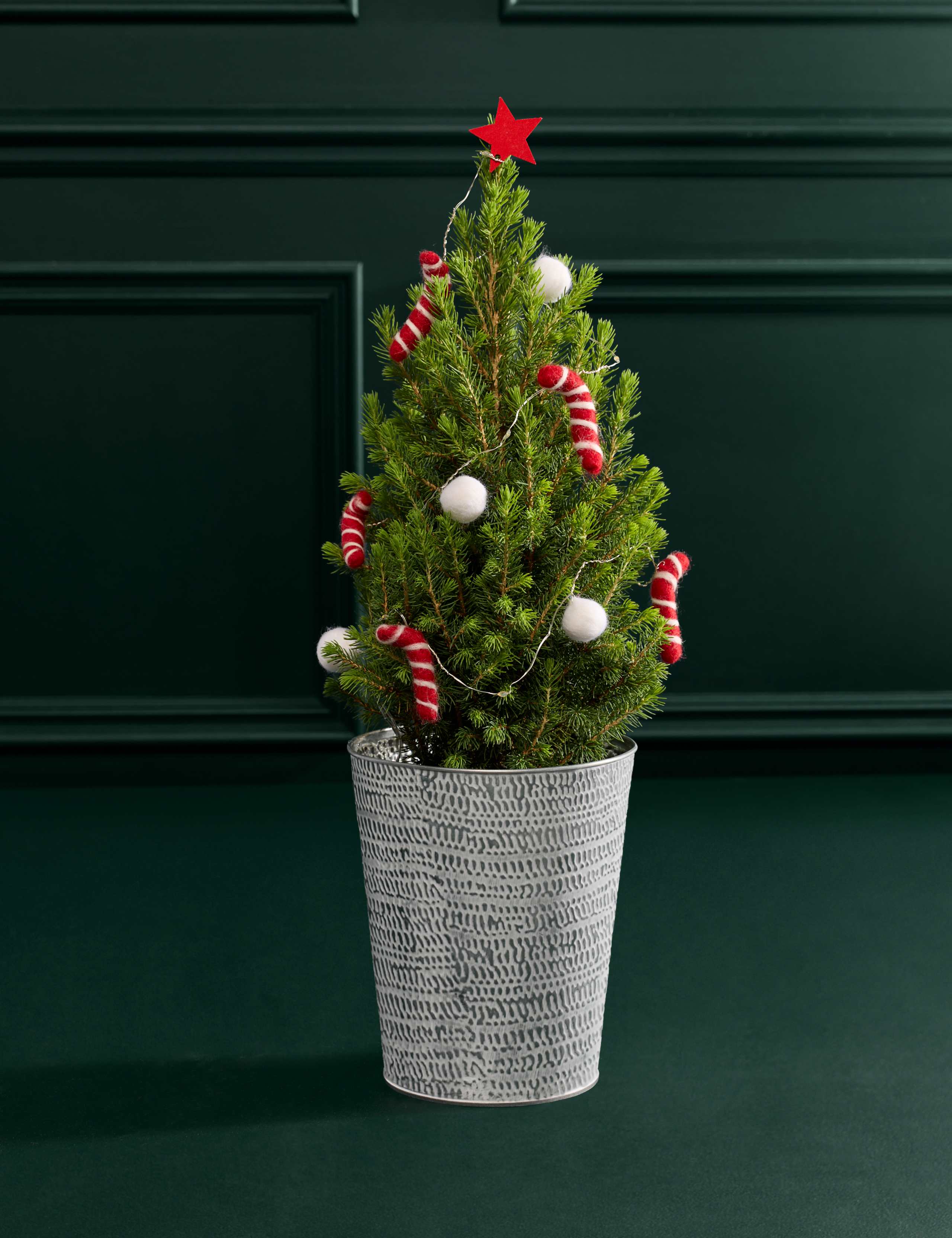 White Decorated Christmas Tree with Merry Munch Tin 3 of 3