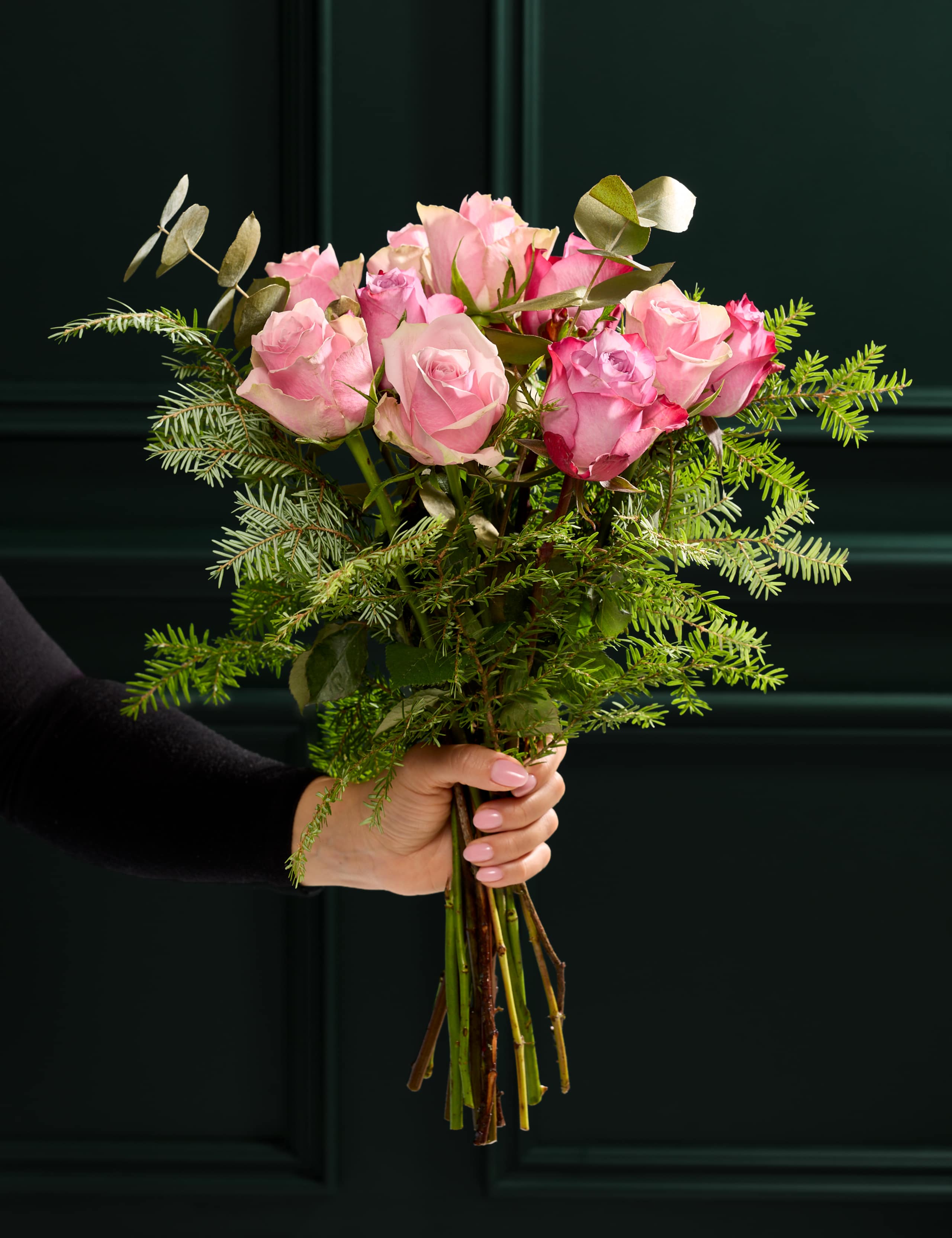Purple Rose & Eucalyptus Posy 1 of 5
