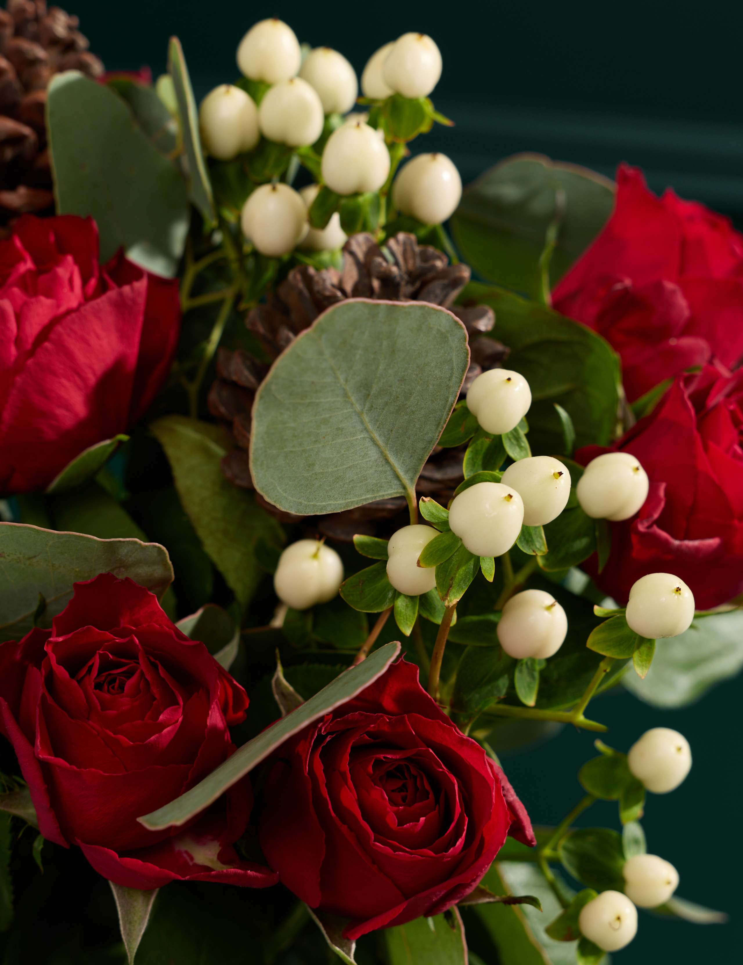 Festive Red Rose & Hypericum Bouquet 3 of 6