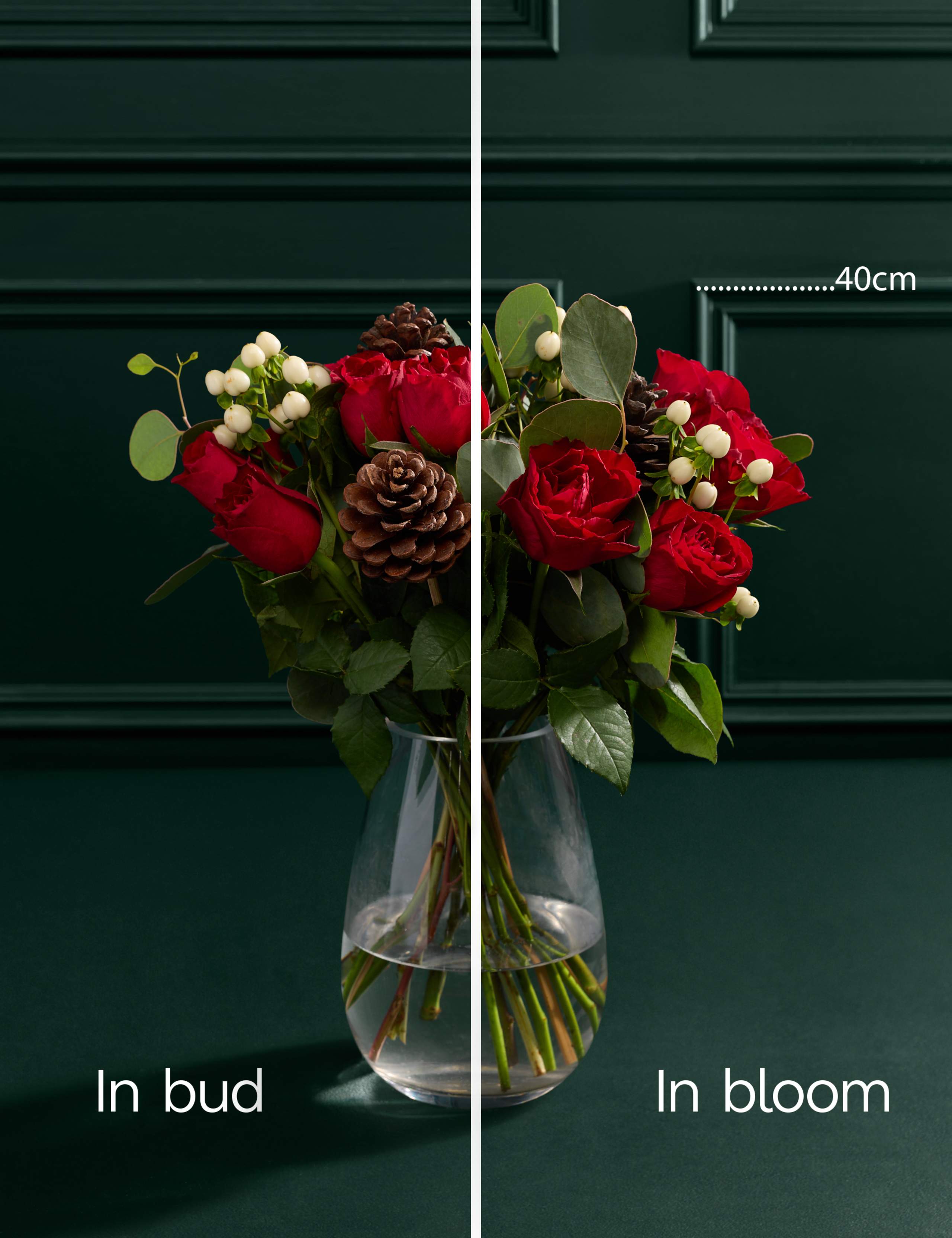 Festive Red Rose & Hypericum Bouquet 5 of 6