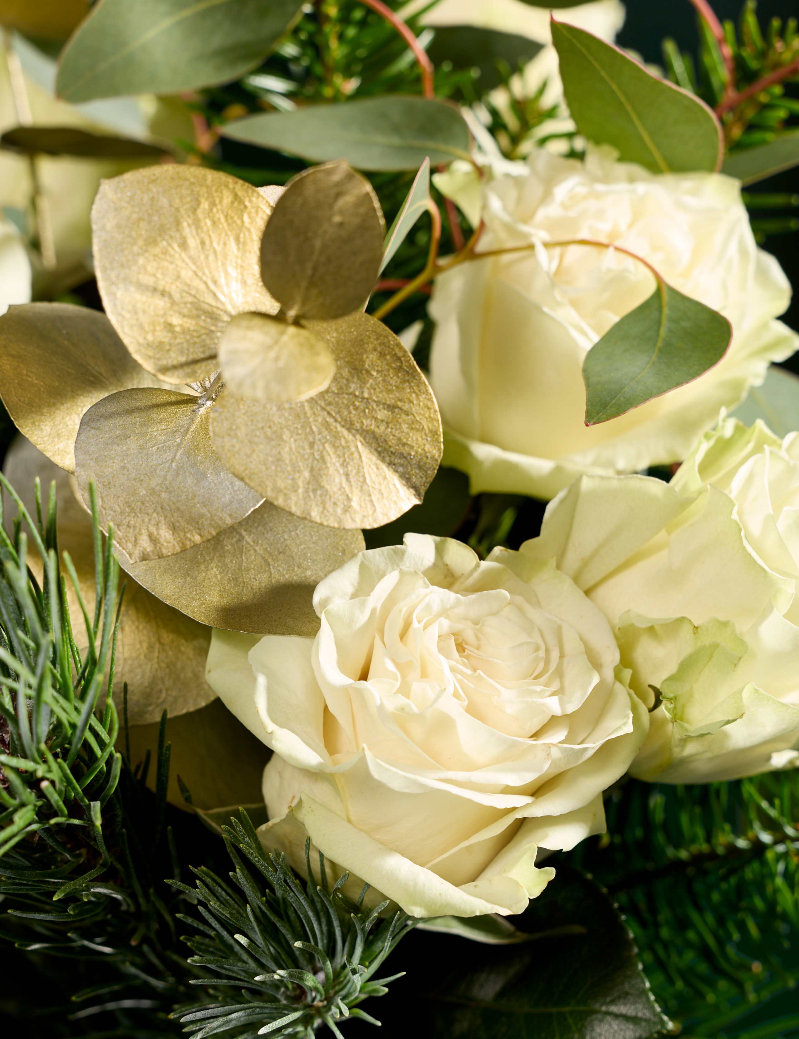 Luxury White Rose Christmas Bouquet with Vase 3 of 5