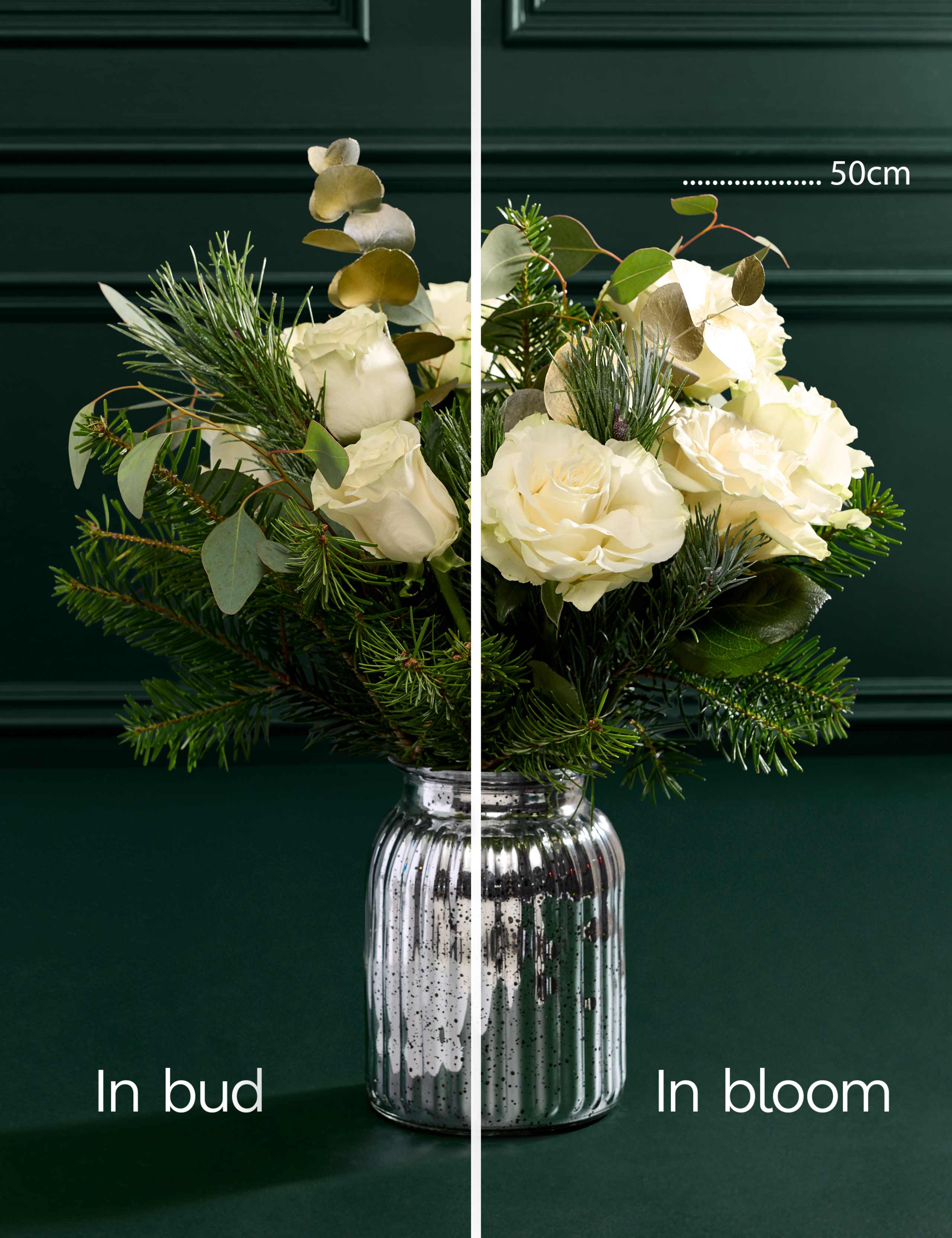 Luxury White Rose Christmas Bouquet with Vase 5 of 5