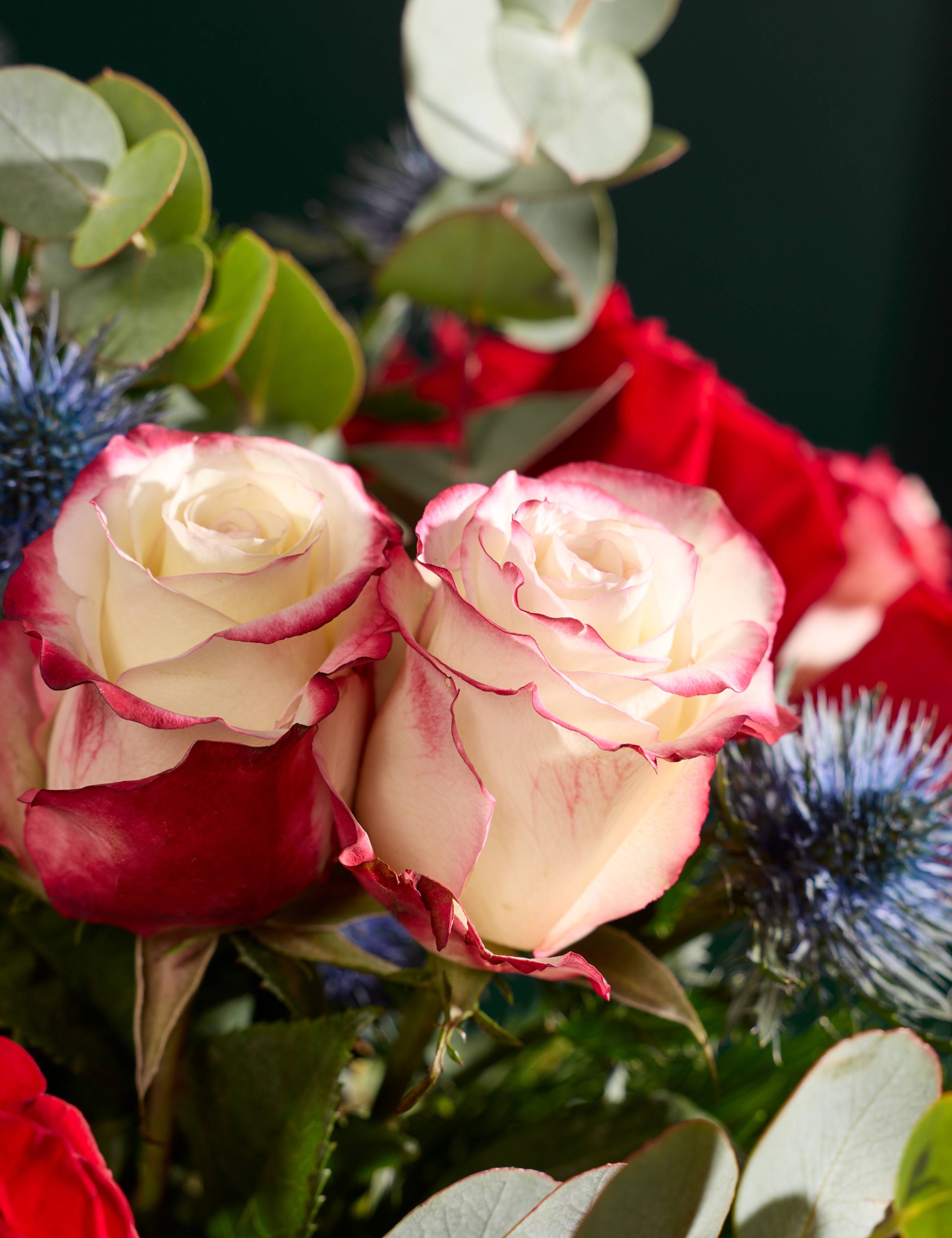 Sweet Rose & Eryngium Bouquet 3 of 5