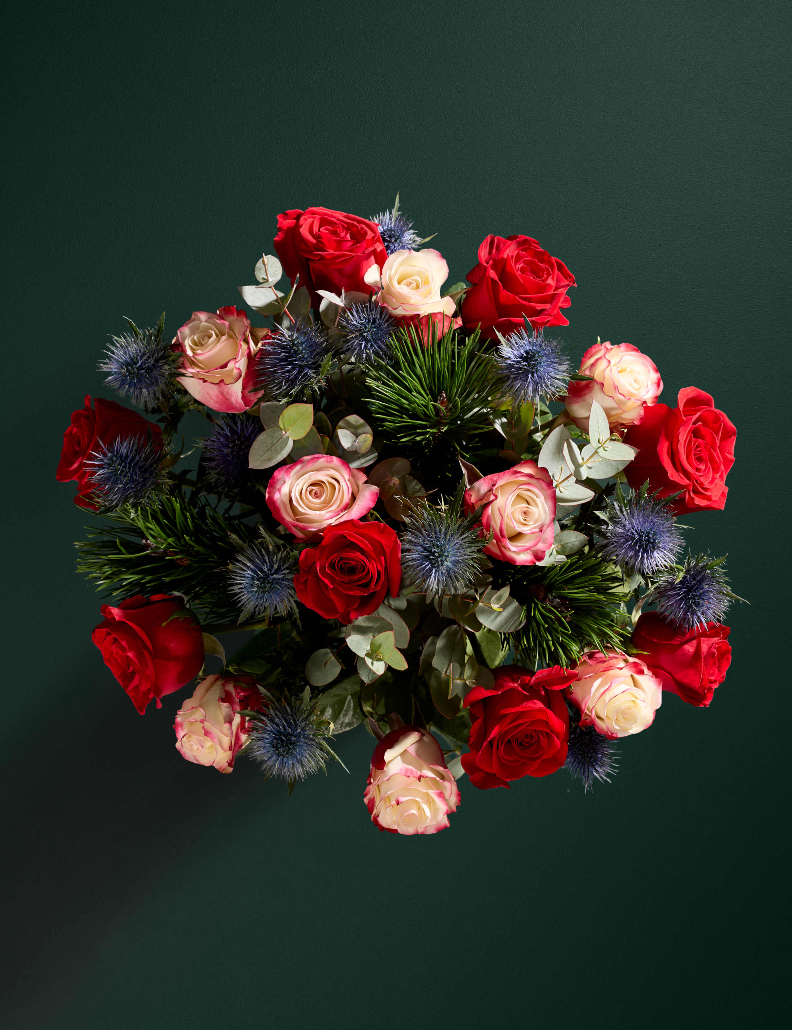 Sweet Rose & Eryngium Bouquet 2 of 5