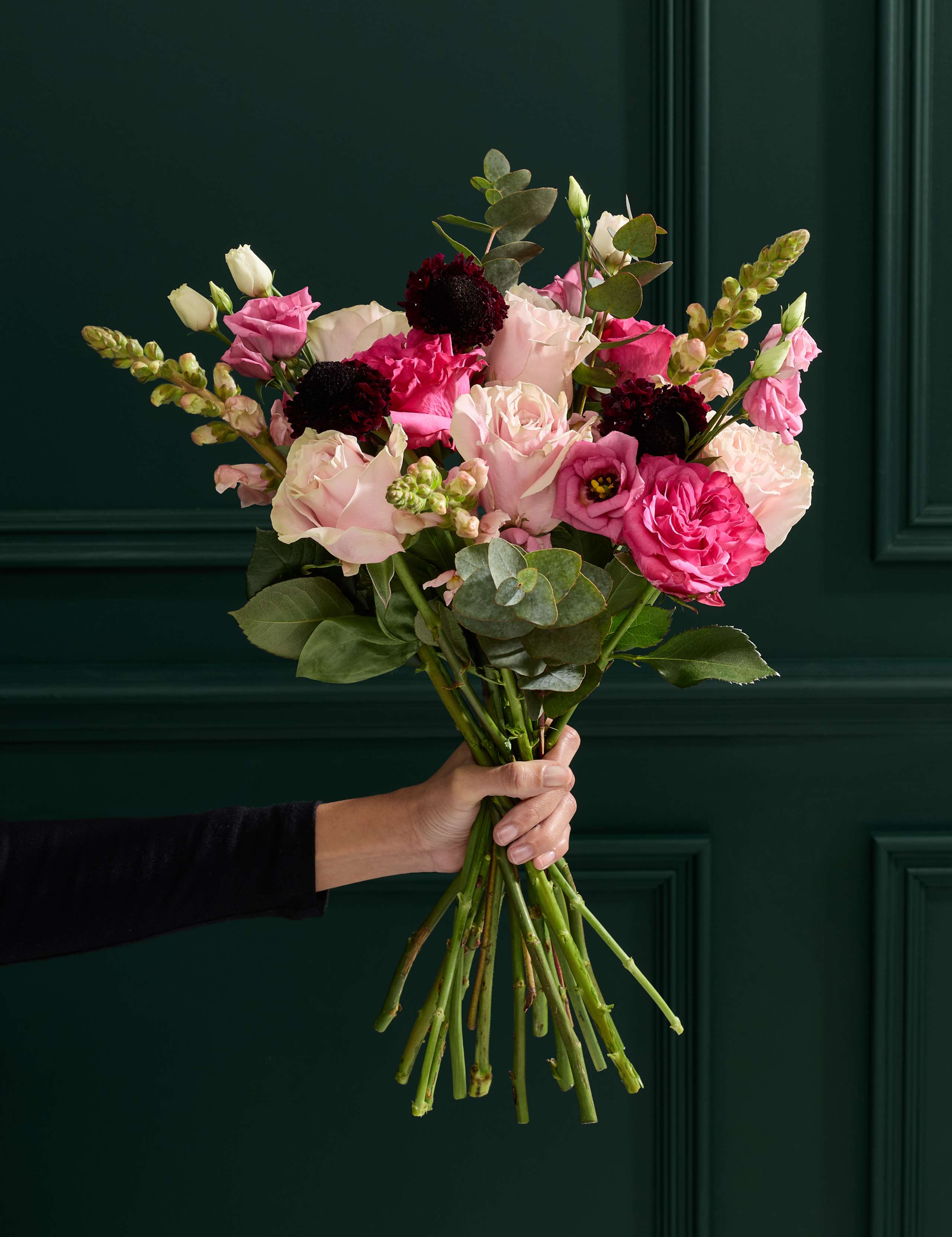 Pink Rose & Scabiosa Bouquet 1 of 5
