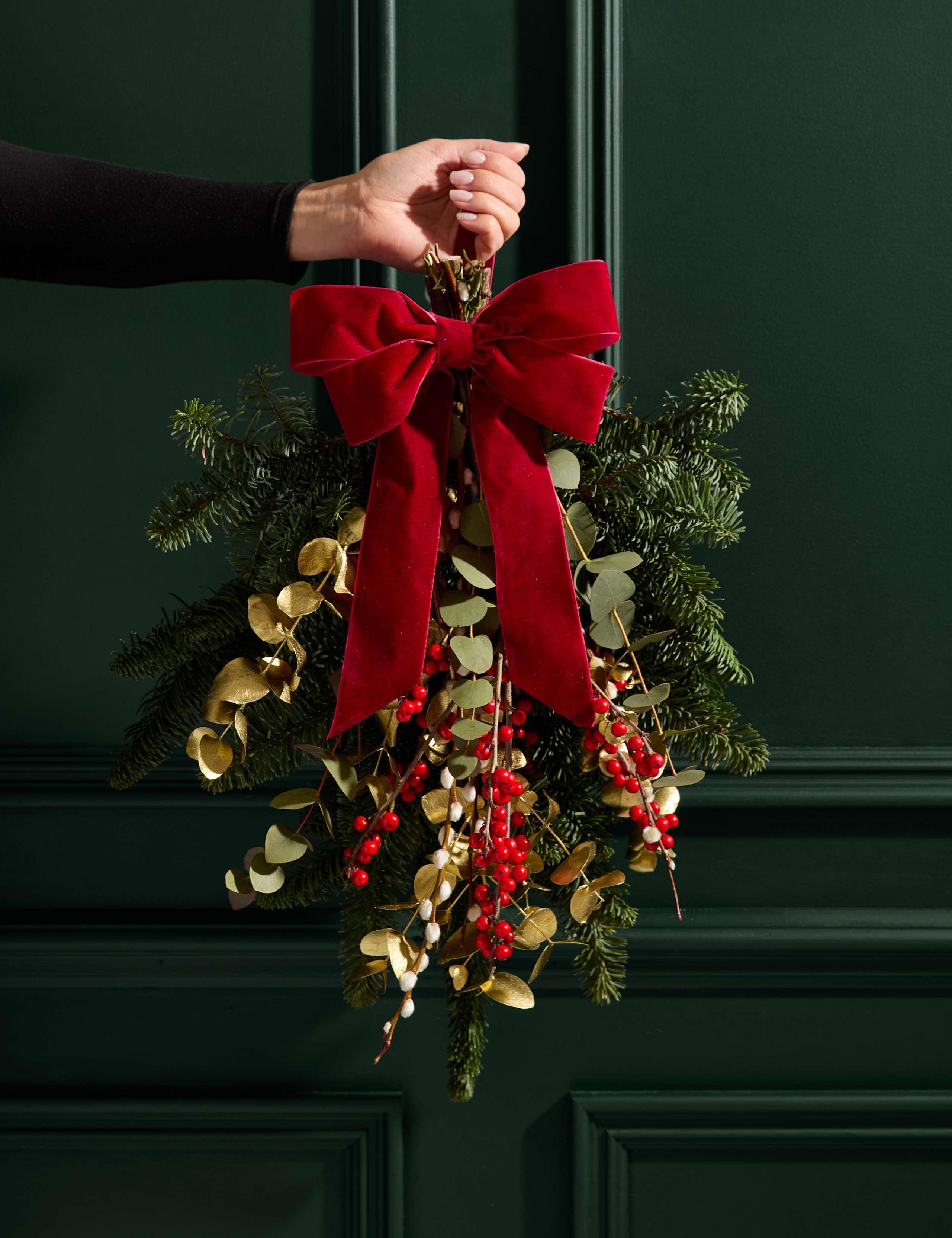 Festive Real Red Door Swag 1 of 6