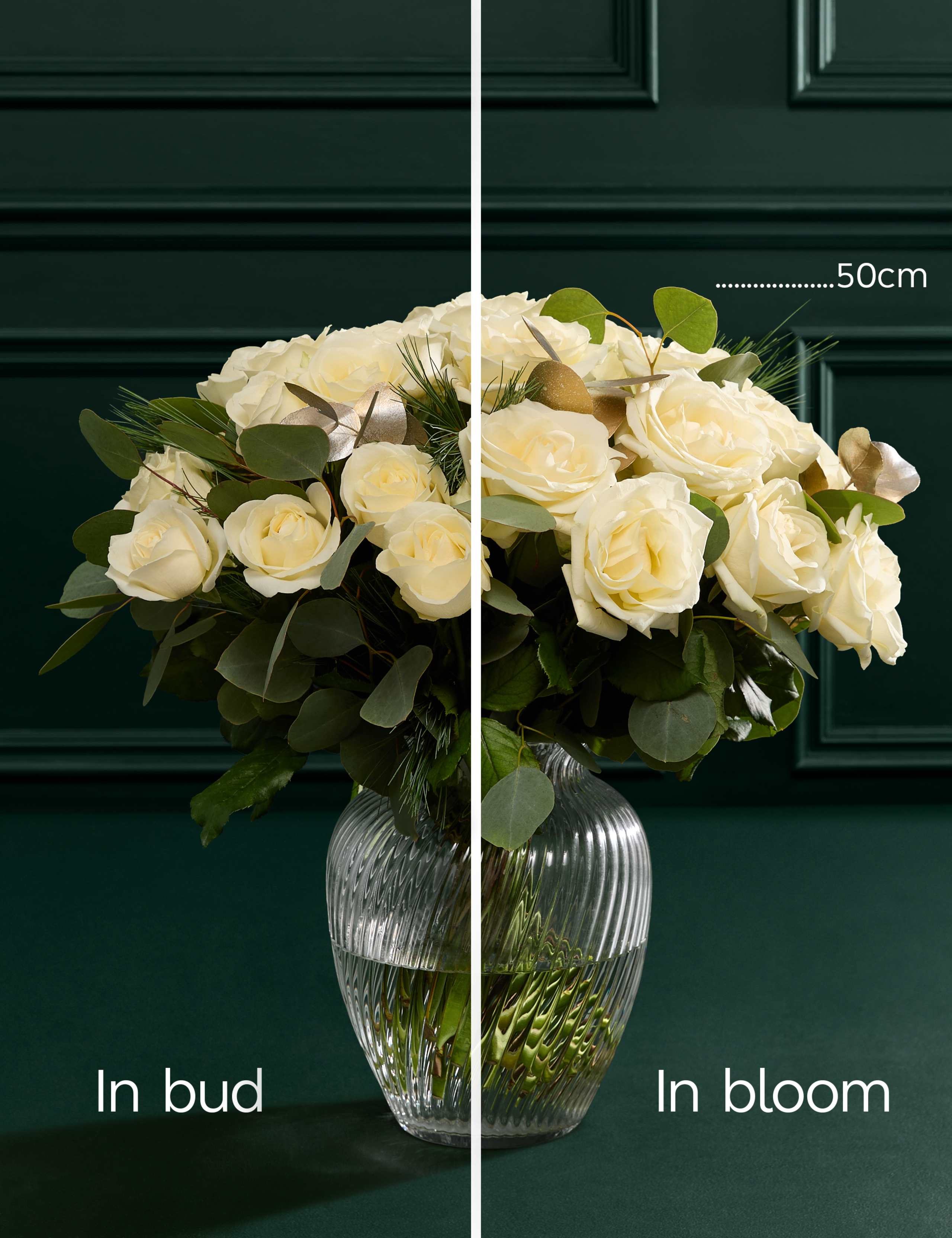Luxury White Rose & Eucalyptus Bouquet with Vase & Gourmet Grazing Hamper 6 of 6