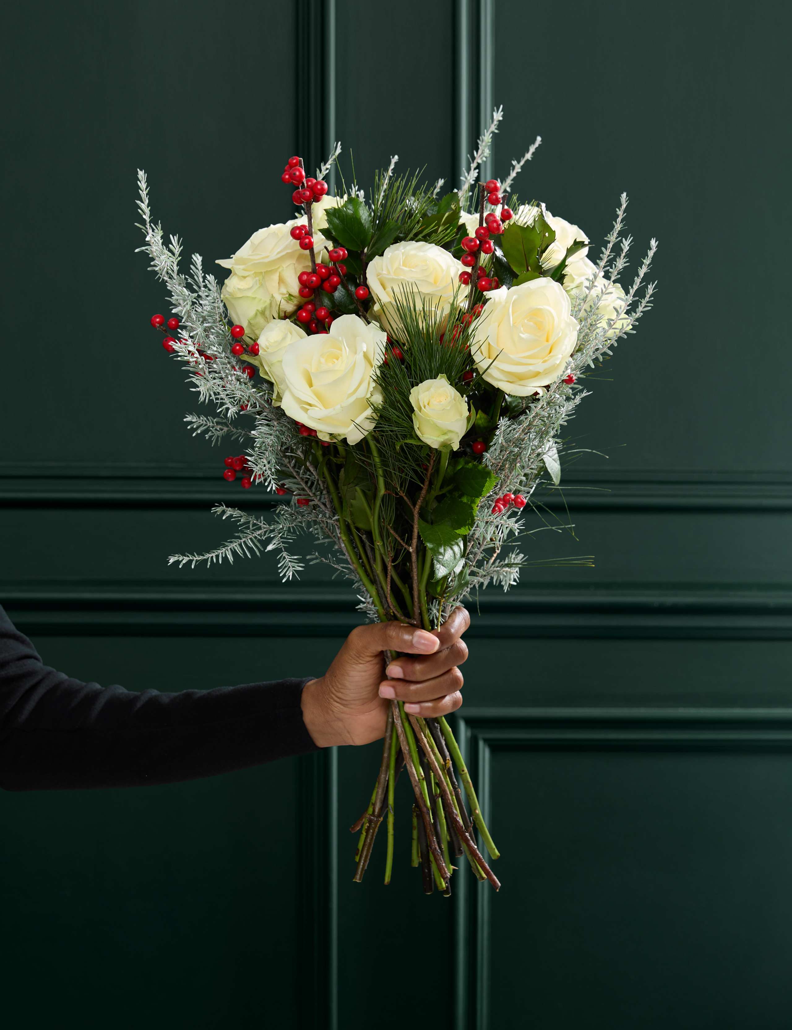 White Rose, Blue Prince, Ilex  Bouquet with Candle & Diffuser 3 of 9