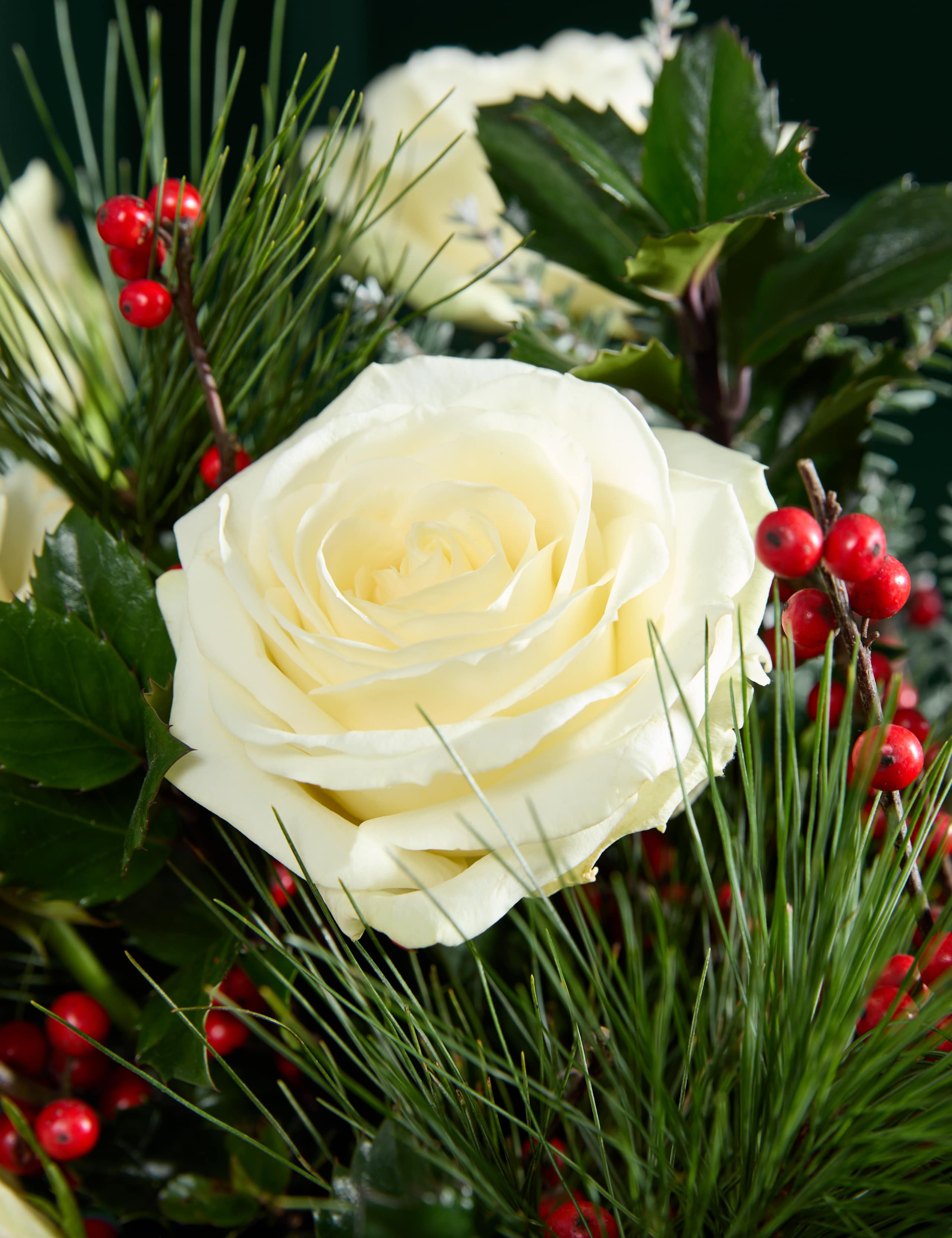 White Rose, Blue Prince, Ilex  Bouquet with Candle & Diffuser 7 of 9