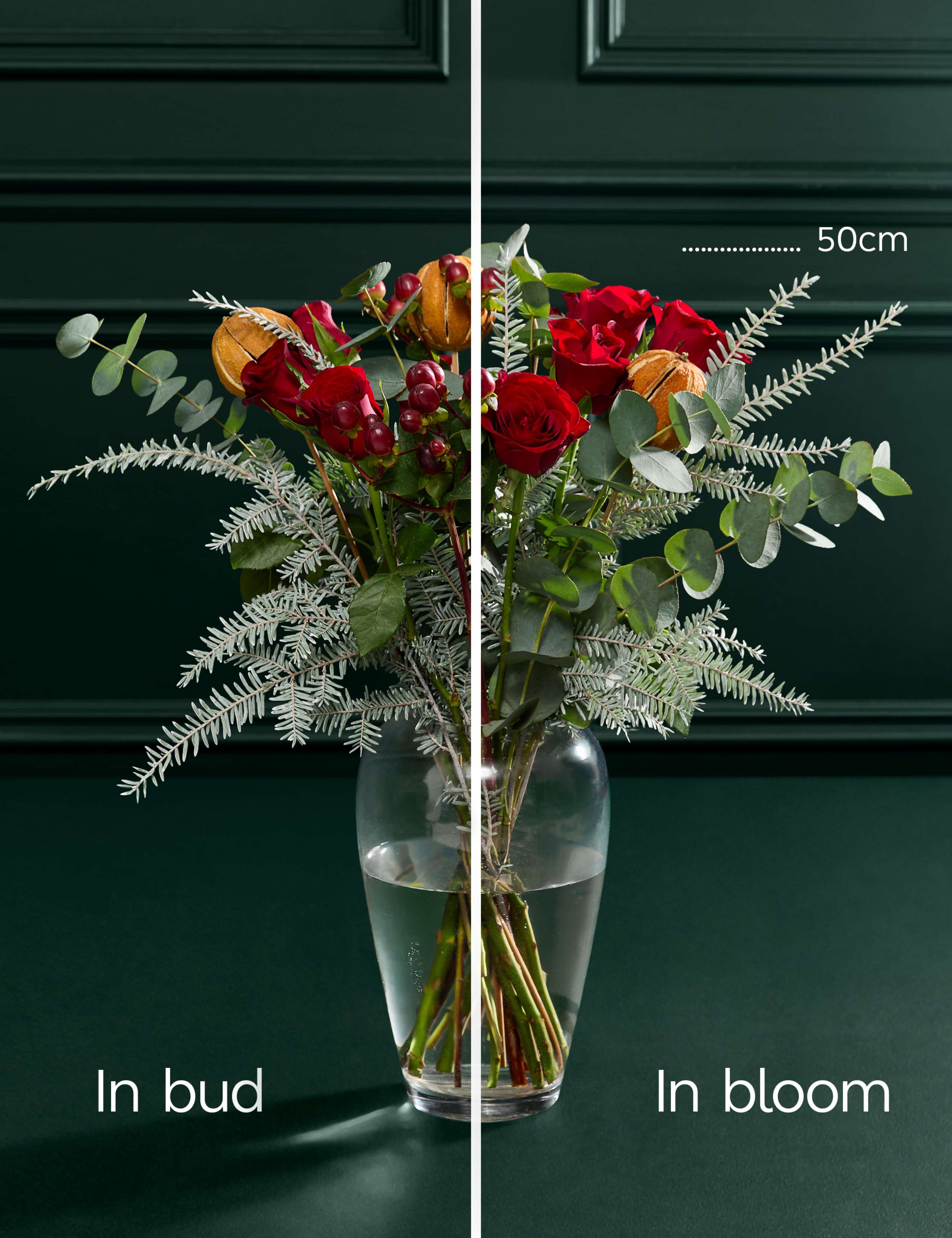 Red Roses & Hypericum Bouquet with Festive Letterbox Gift 4 of 6
