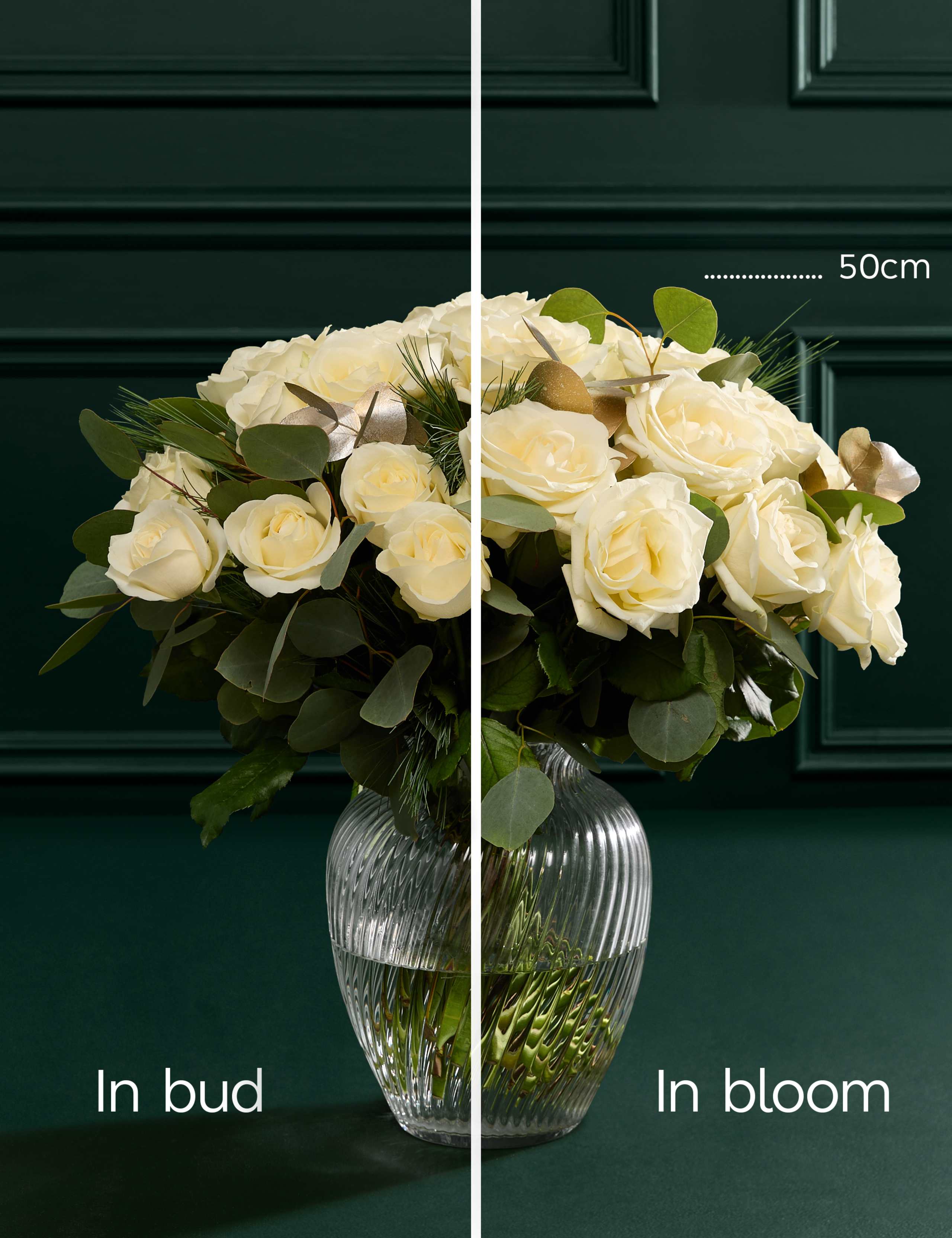 Luxury White Rose Bouquet with Vase, Vintage Champagne & Truffles 5 of 5