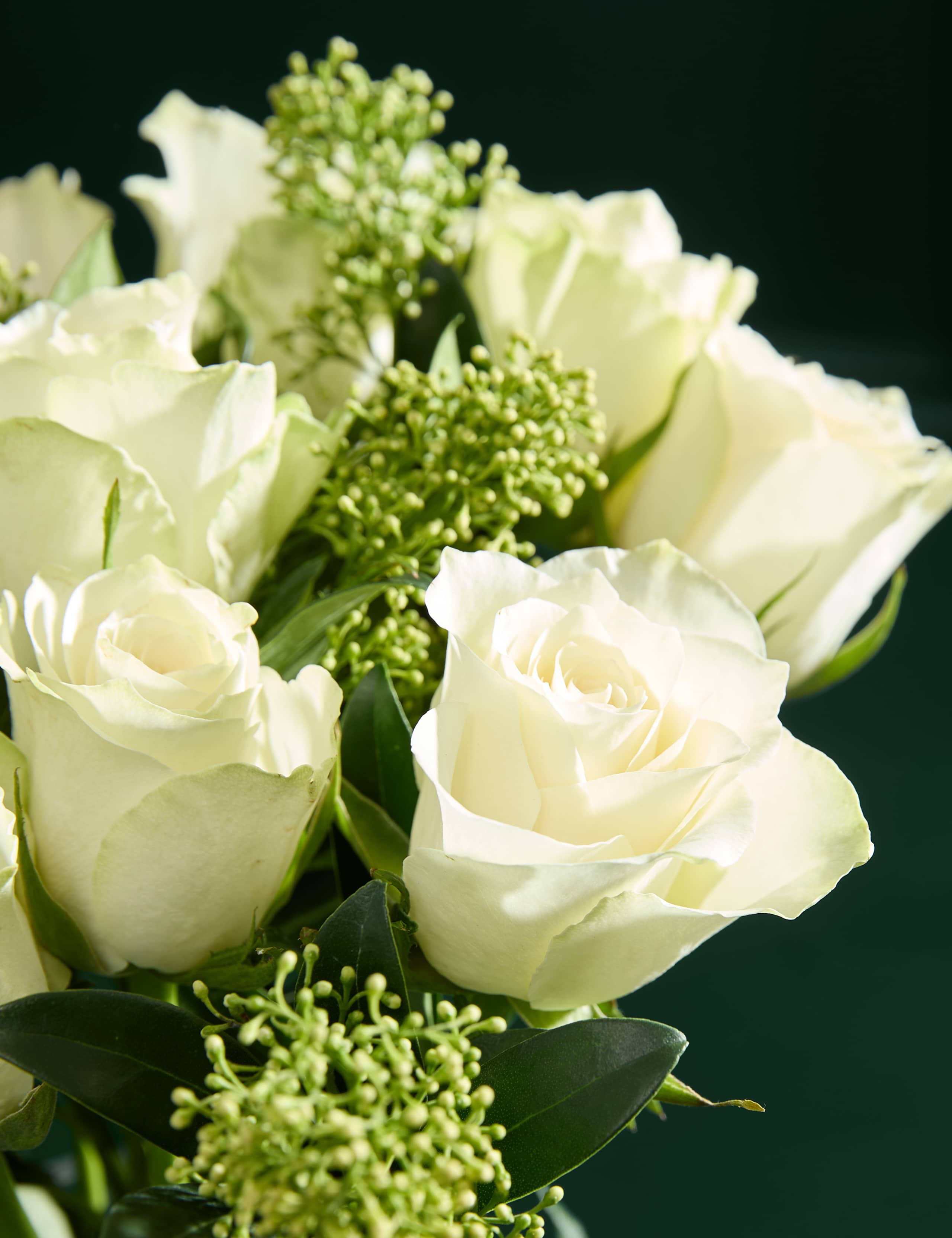 White Rose & Skimmia Bouquet with Chocolates 4 of 7