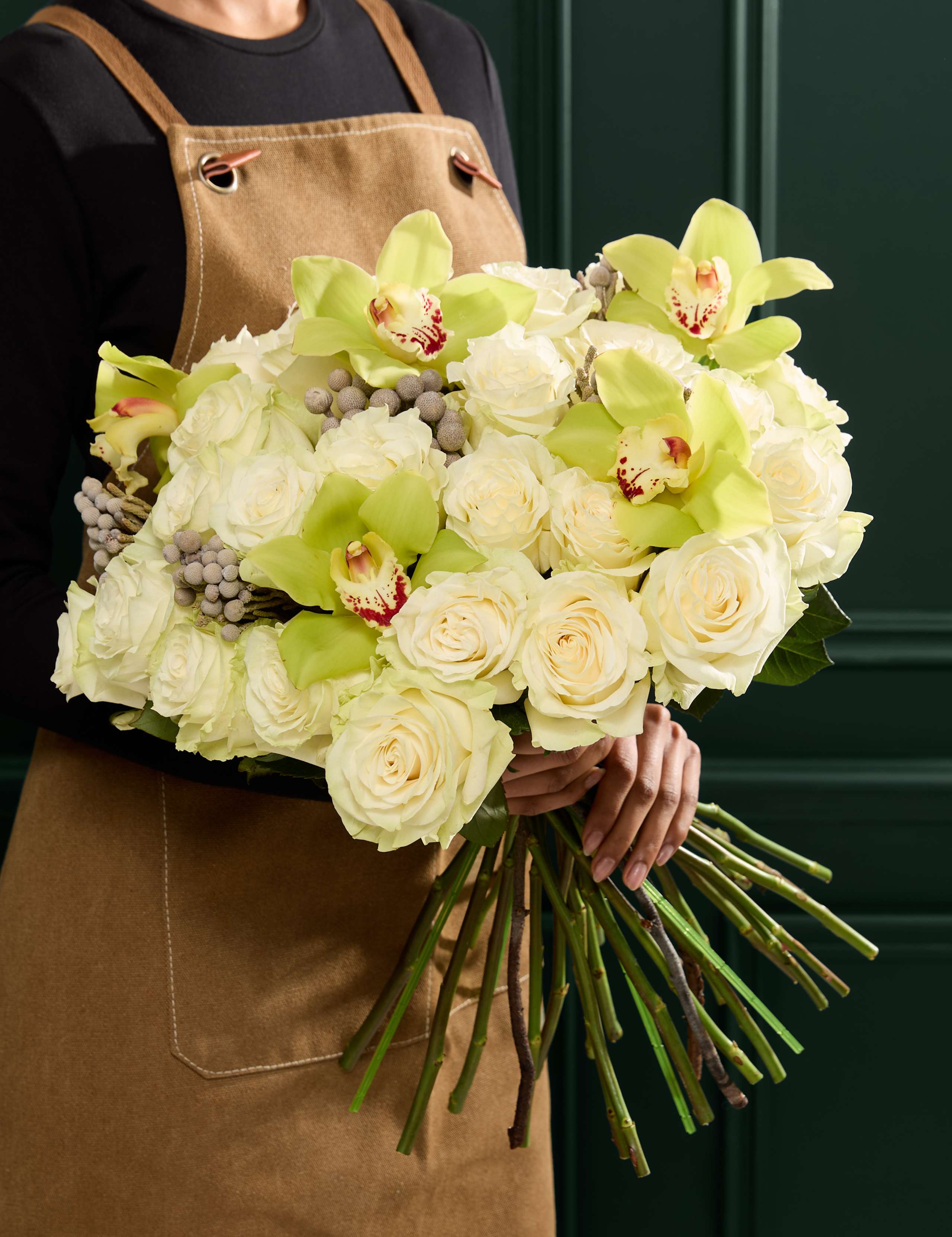 Luxury White Rose & Orchid Bouquet 1 of 8