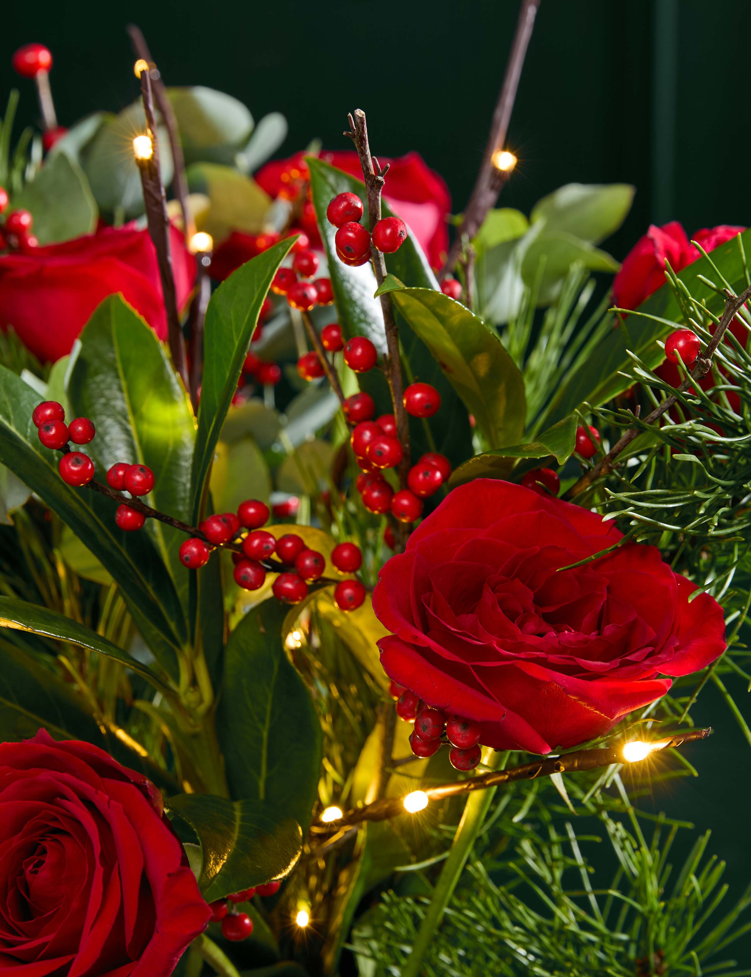 Festive Red Rose Light Up Bouquet 3 of 6
