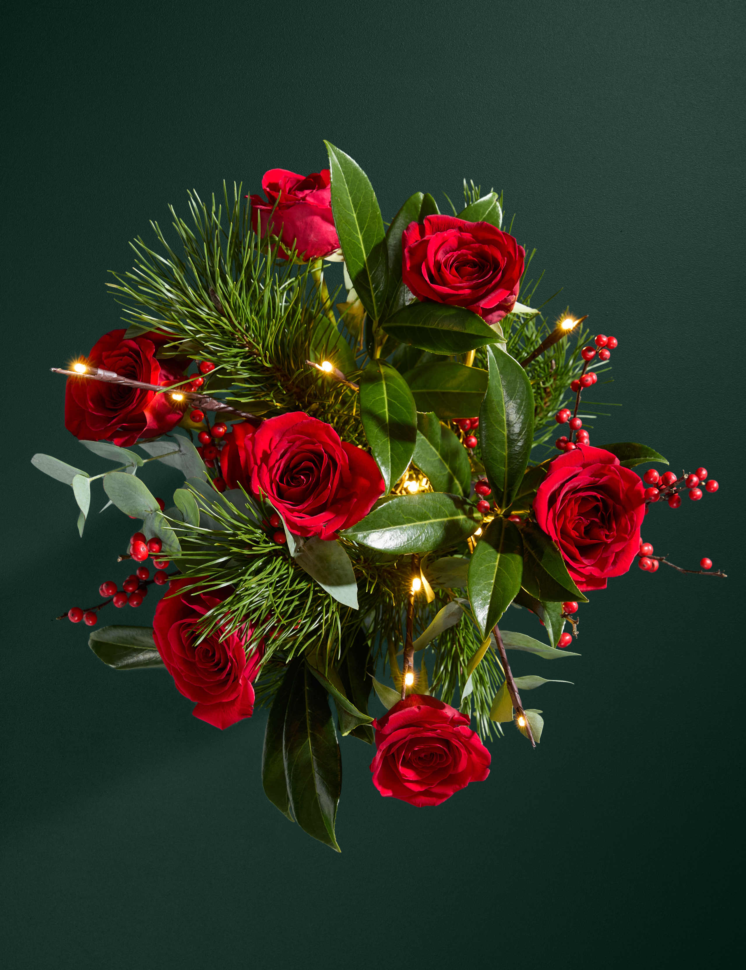 Festive Red Rose Light Up Bouquet 2 of 6