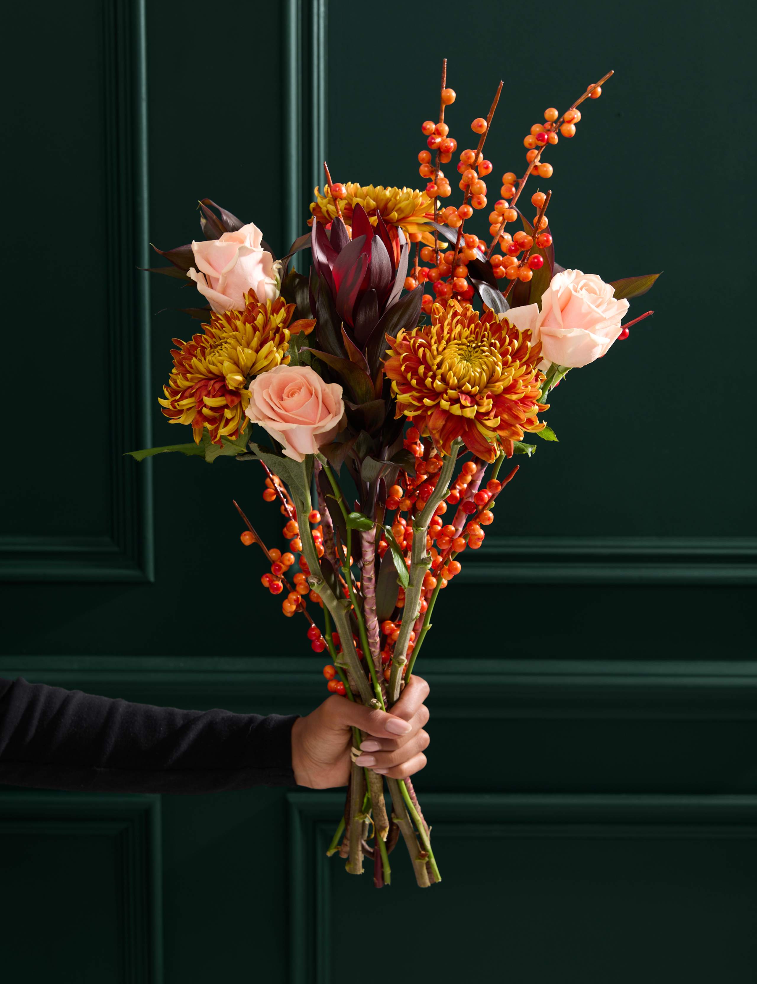 Orange Bloom & Ilex Bouquet 1 of 6