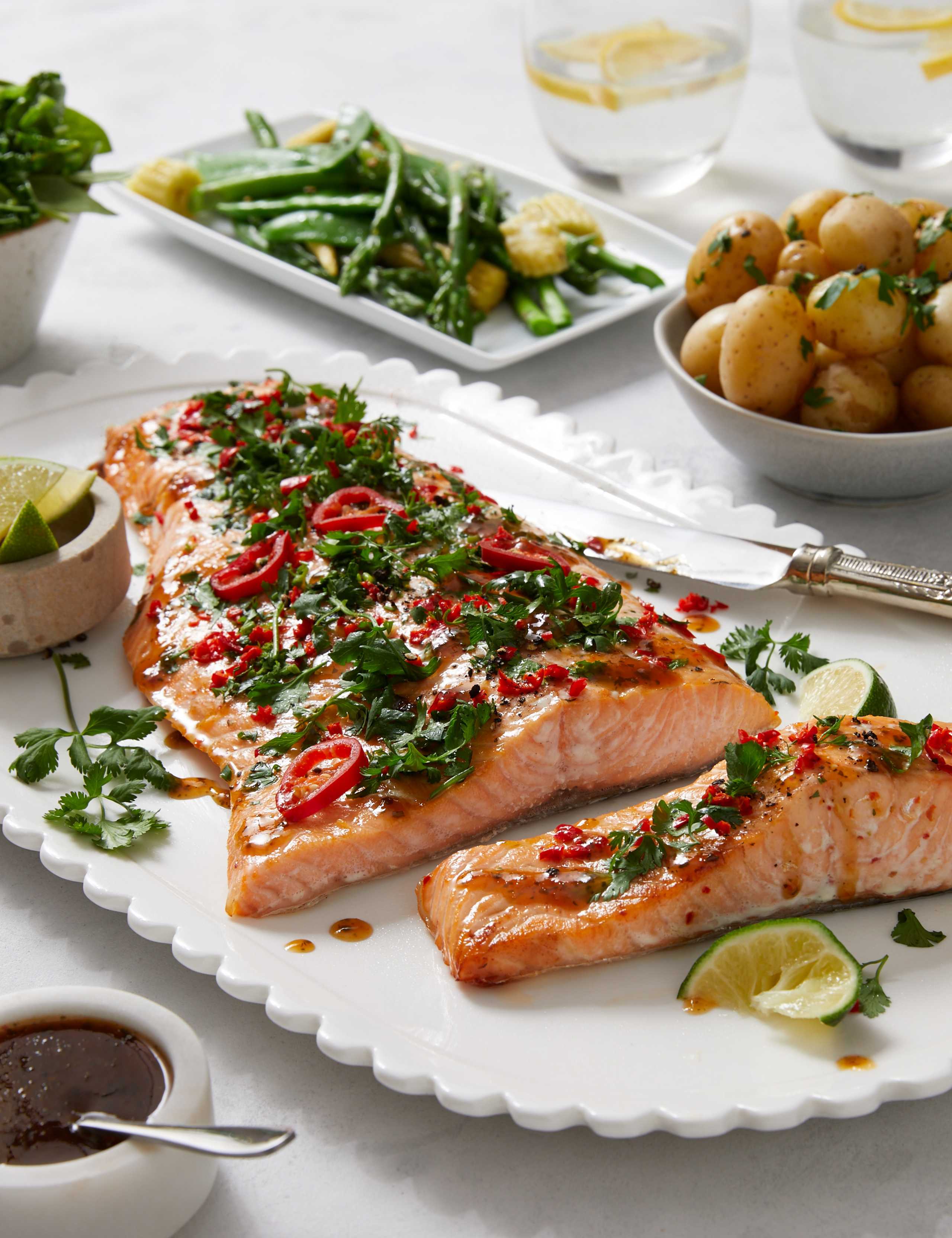 Soy, Chilli & Ginger Marinated Scottish Side of Salmon (Serves 6-8) - (Last Collection Date 30th September 2020) 1 of 4
