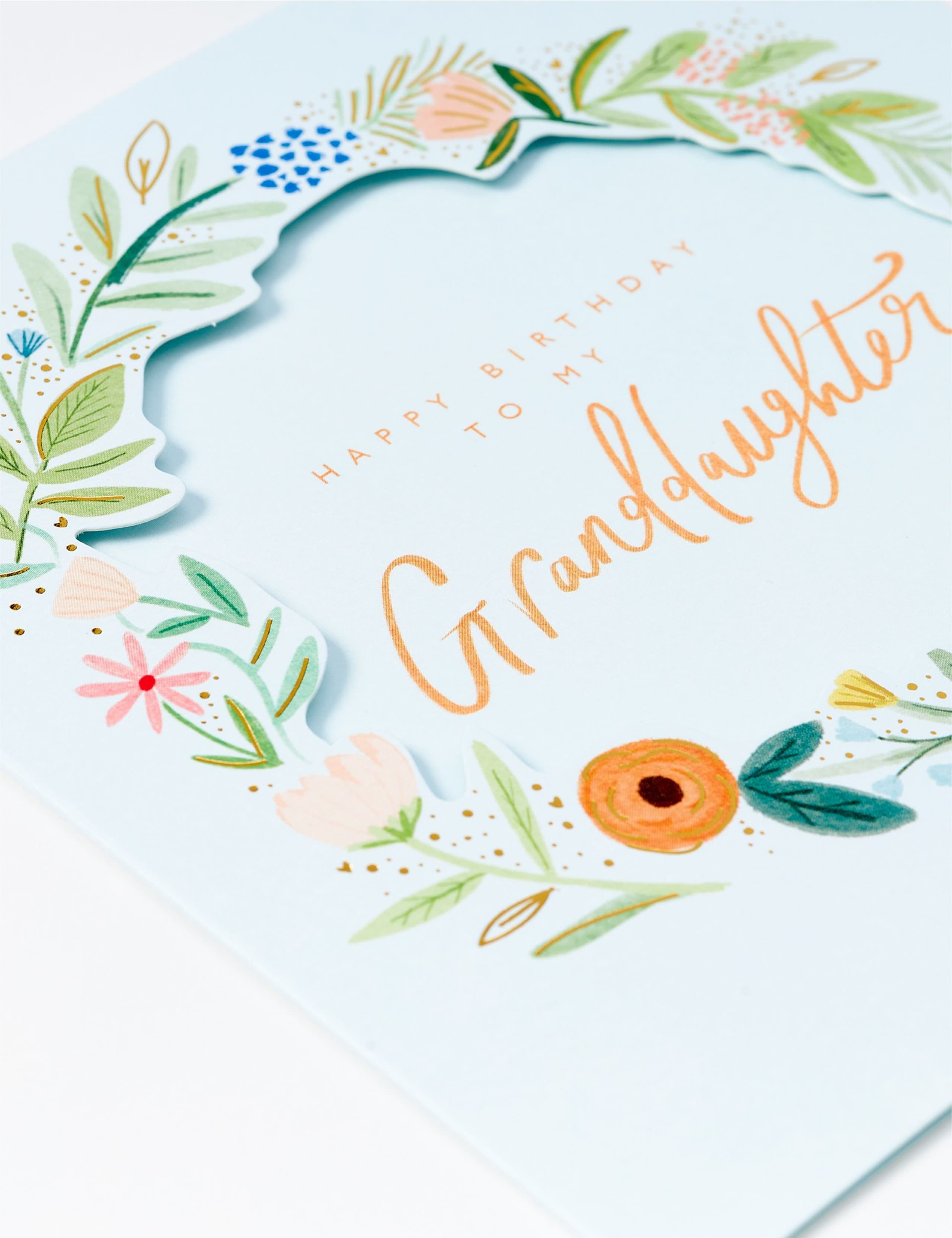 Granddaughter Floral Wreath Birthday Card 2 of 2