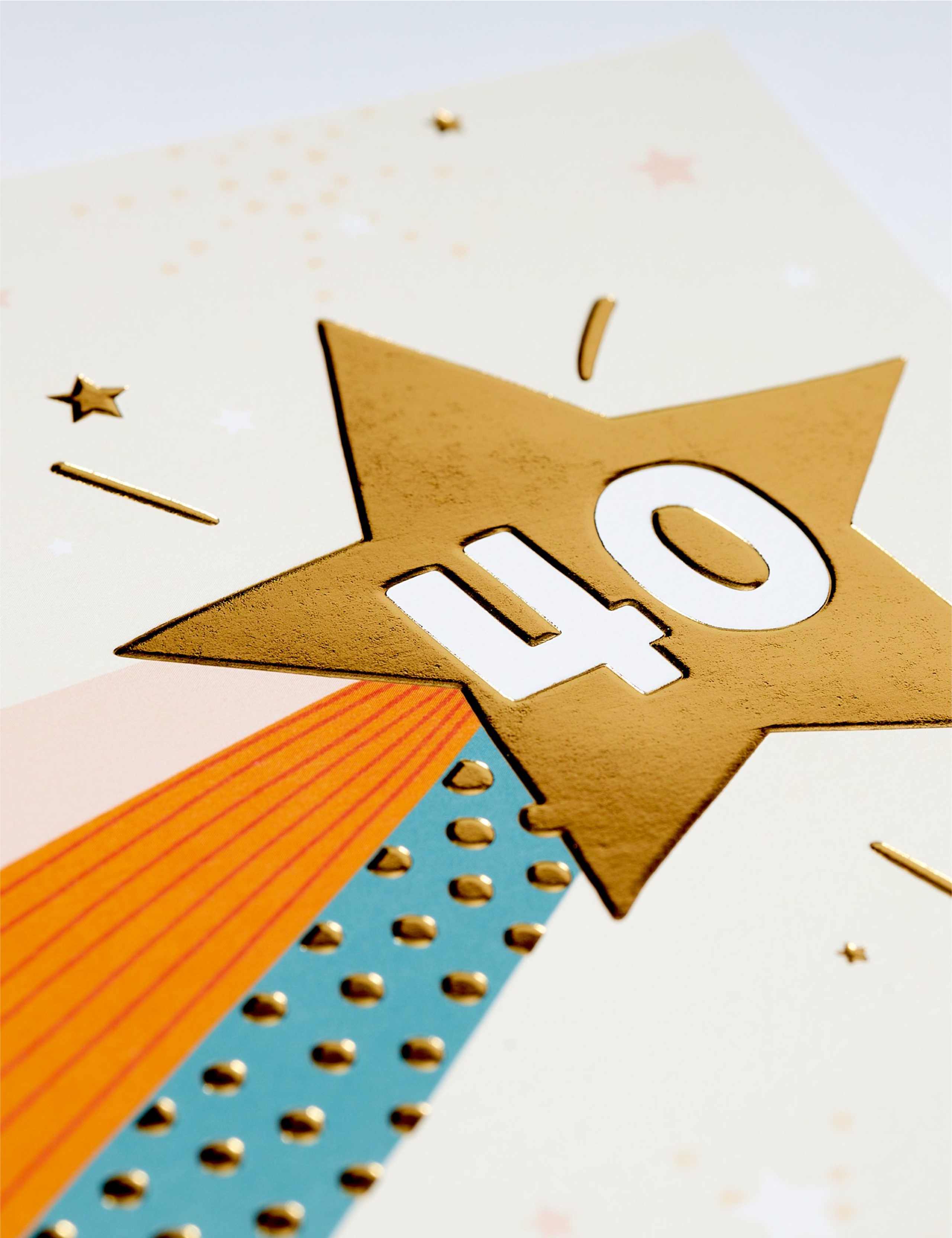 Shooting Star 40th Birthday Card 2 of 2