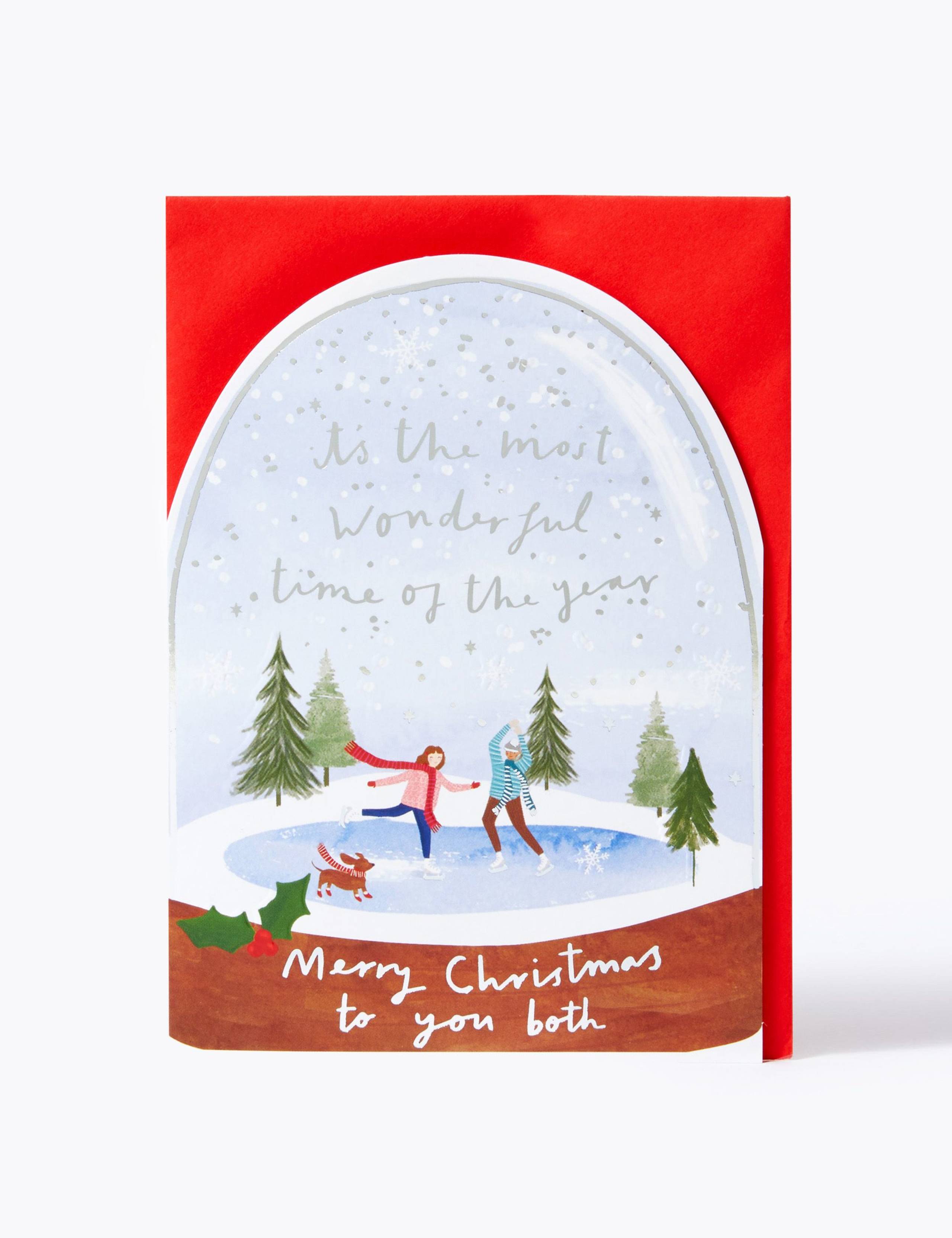 To You Both Snow Globe Cut Out Christmas Card 1 of 2