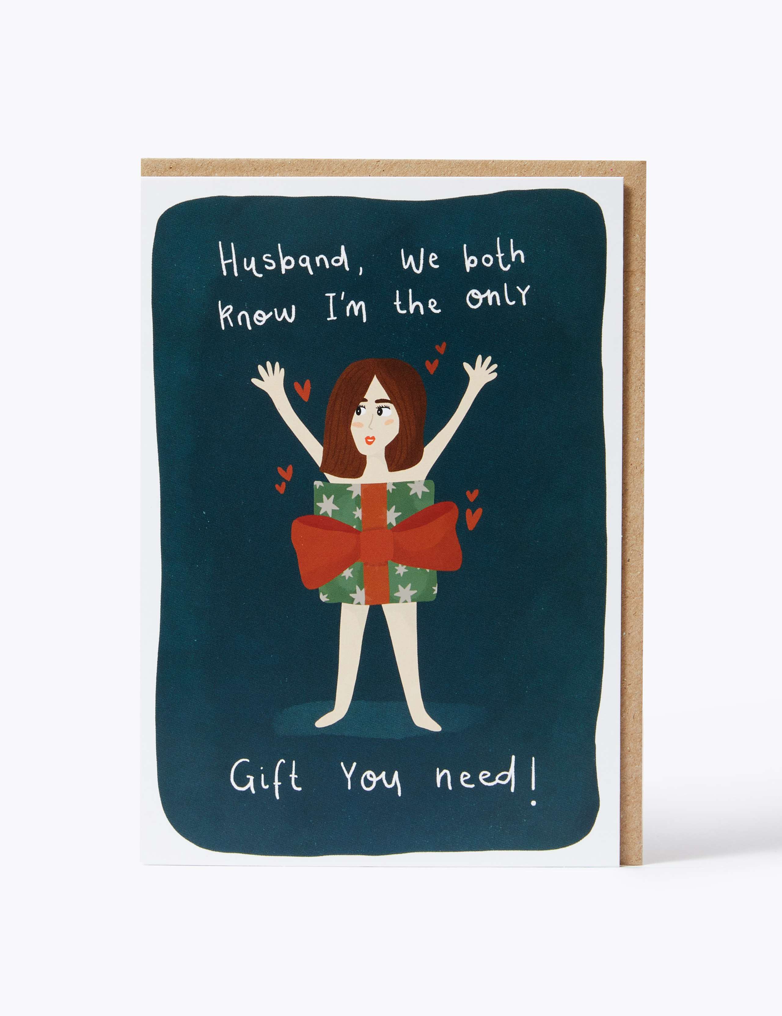 Husband Present Lady Christmas Card 1 of 2