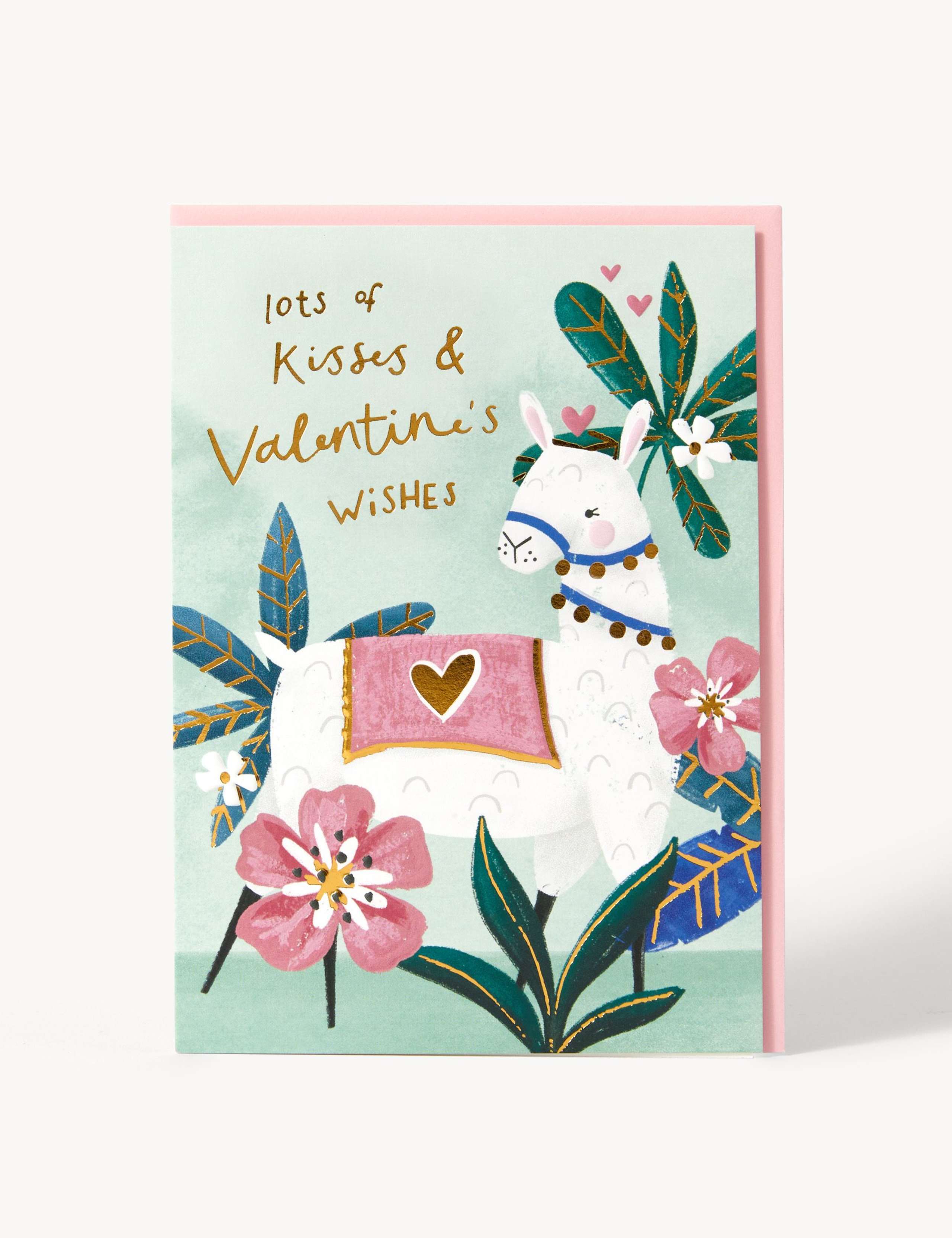 Contemporary Llama Valentine's Card 1 of 2