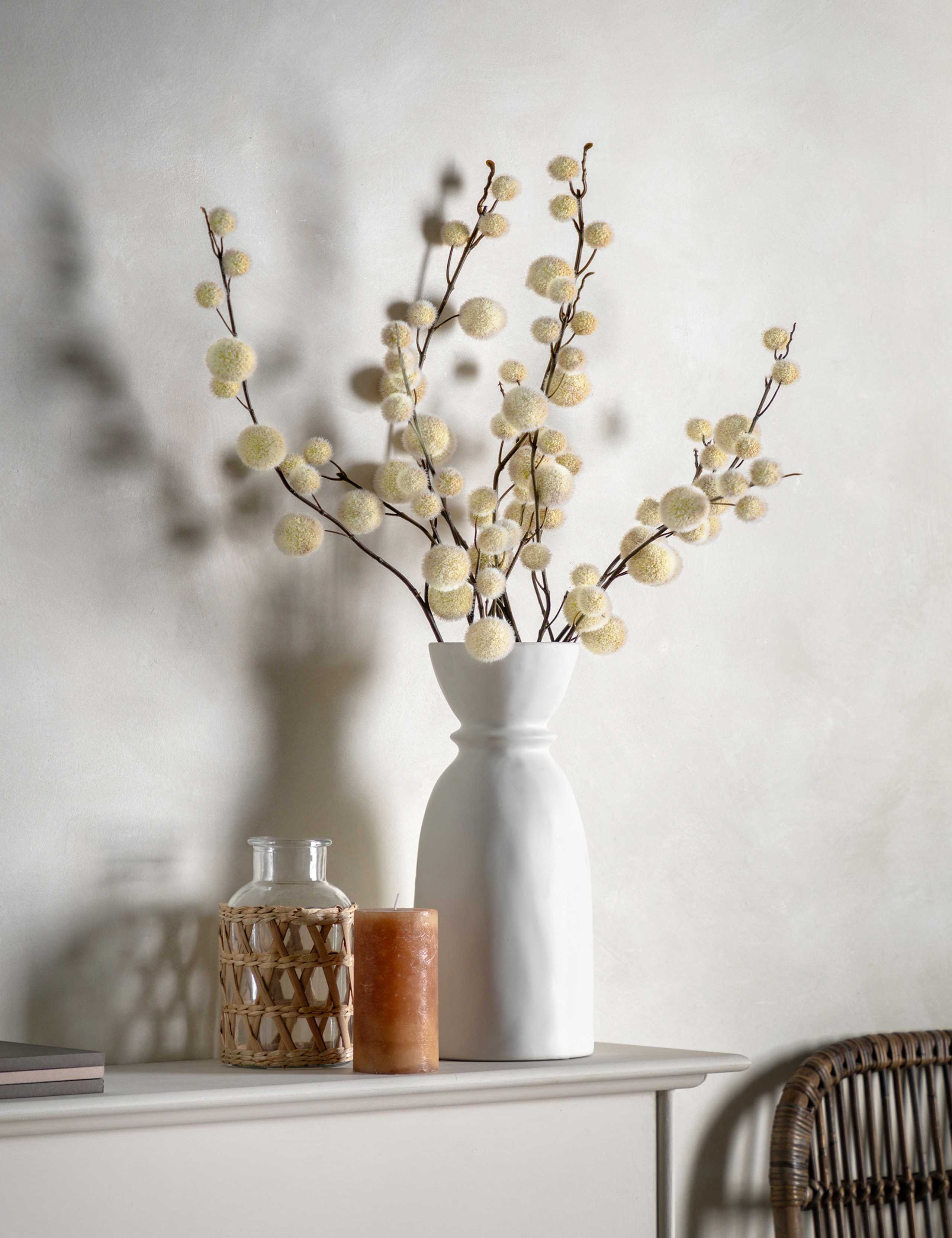 Set of 6 Artificial Pom Pom Single Stems 2 of 3