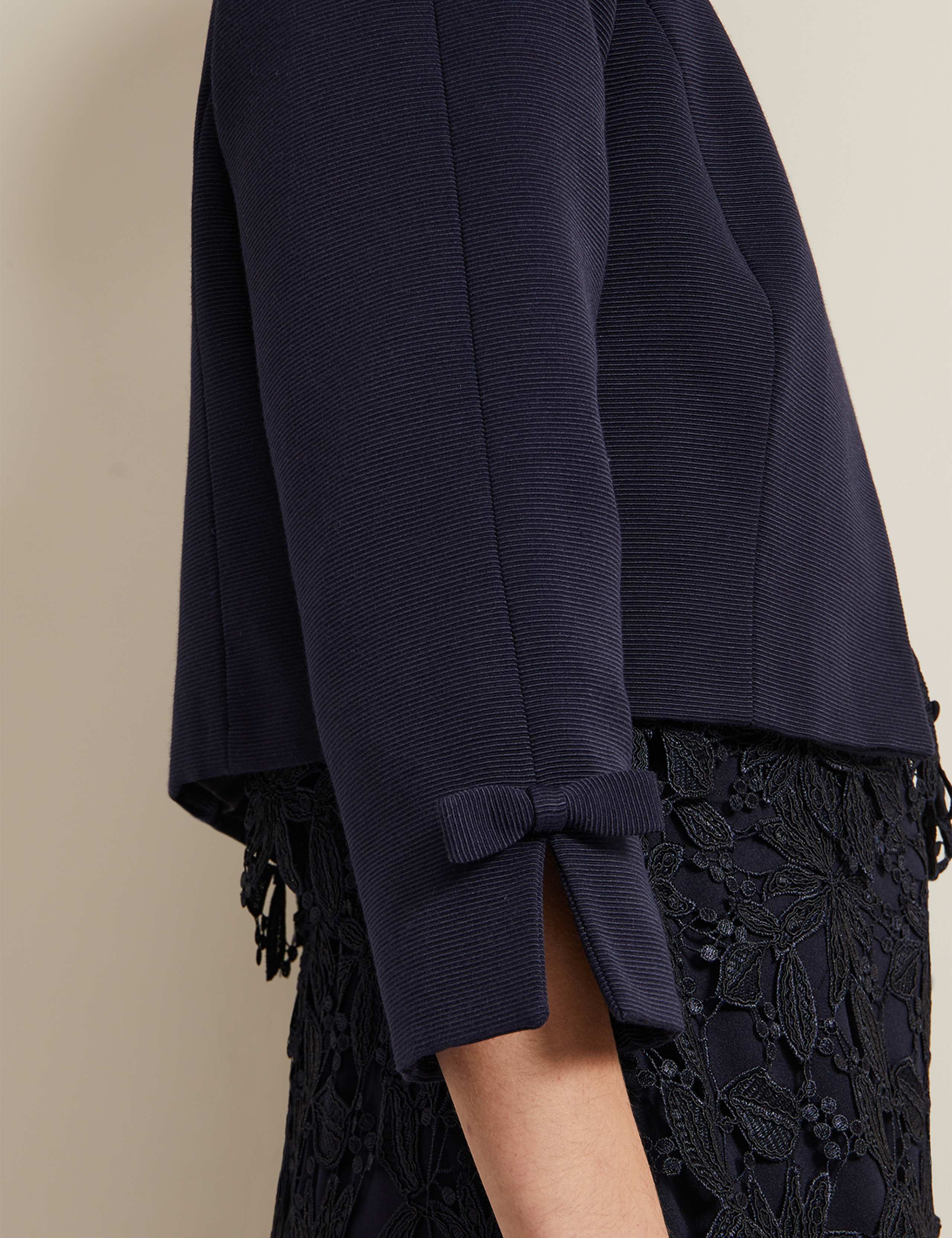 Cotton Rich Collarless Bow Short Jacket 5 of 6