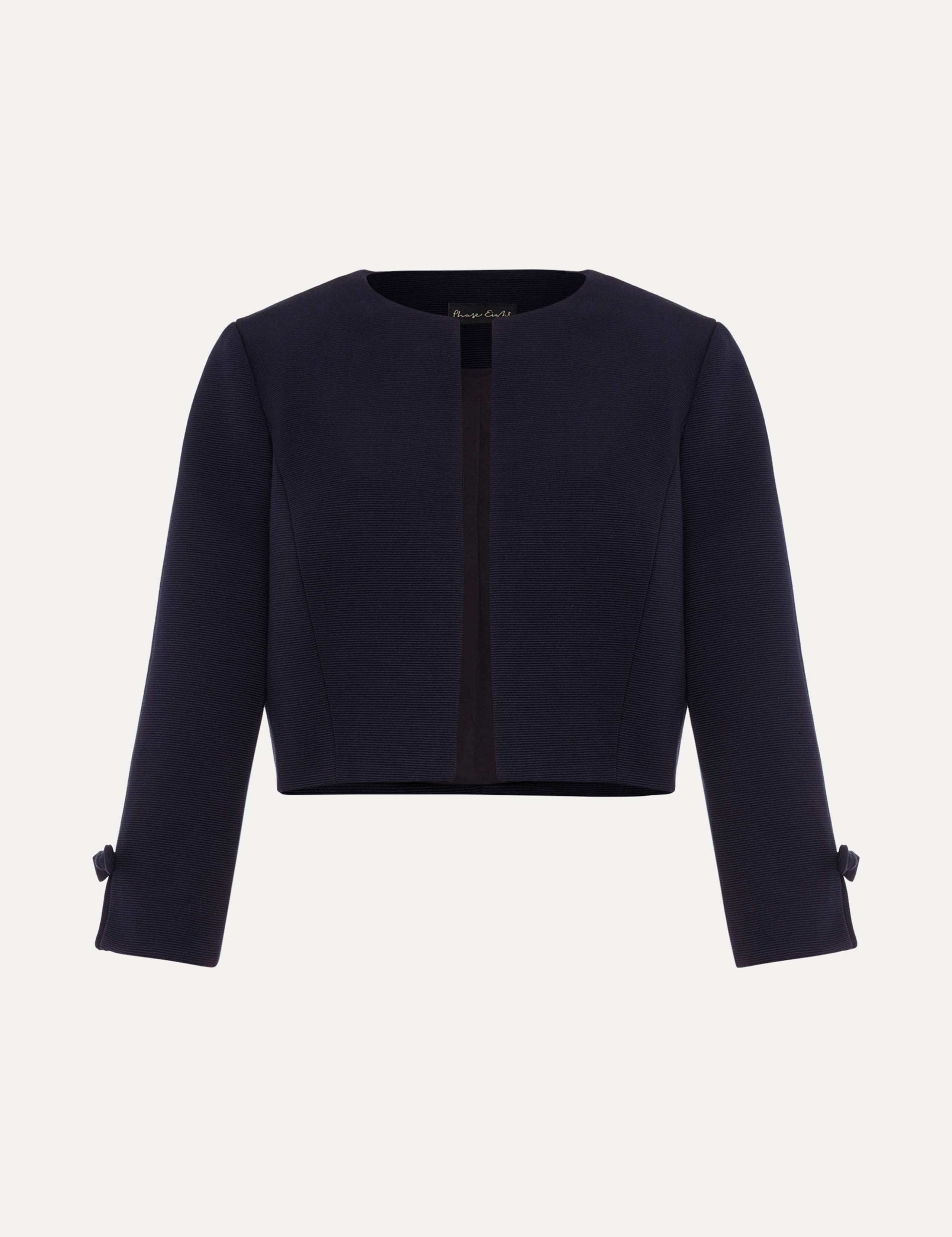 Cotton Rich Collarless Bow Short Jacket 2 of 6