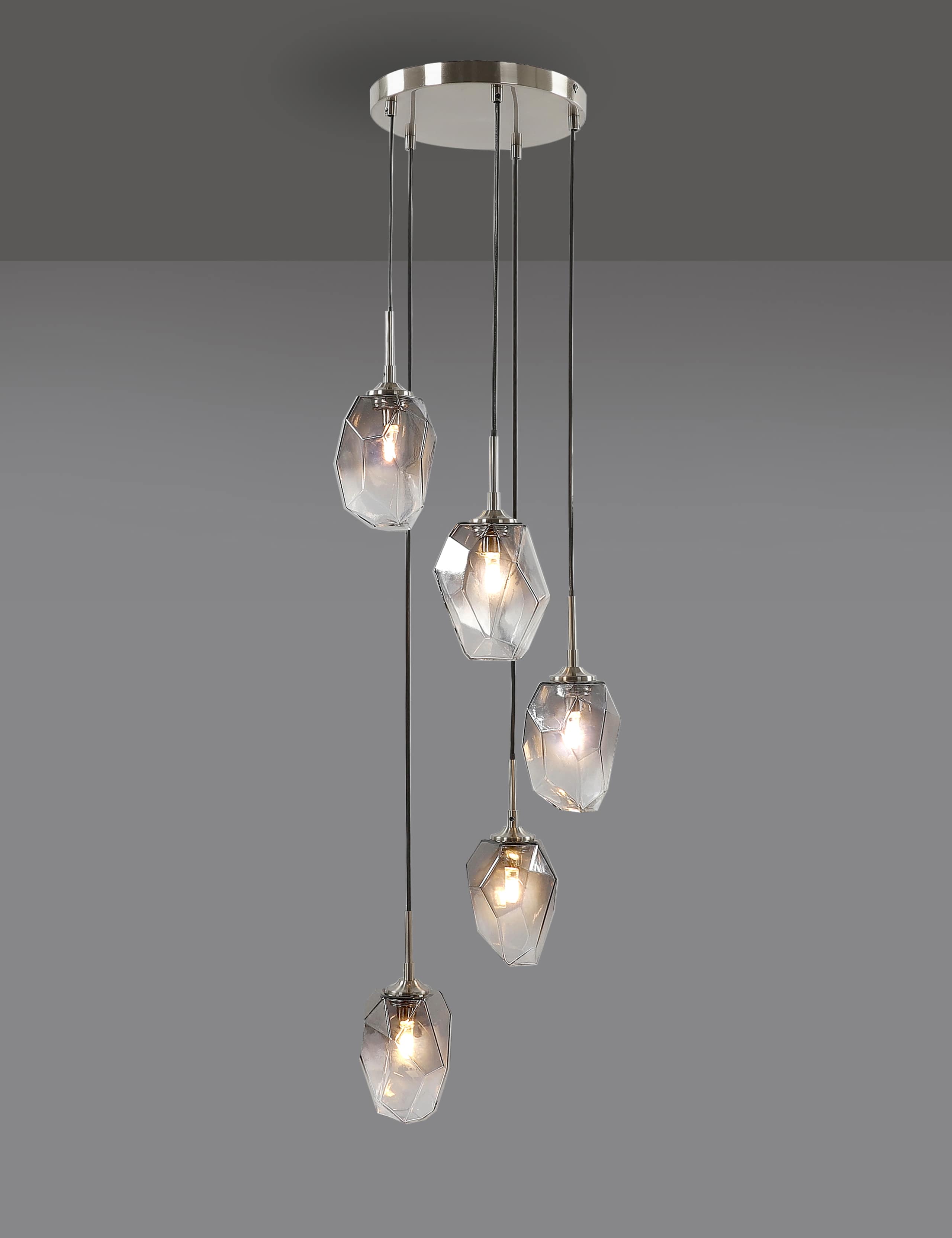 Smoked Glass Multi-Light Cluster Light 8 of 8