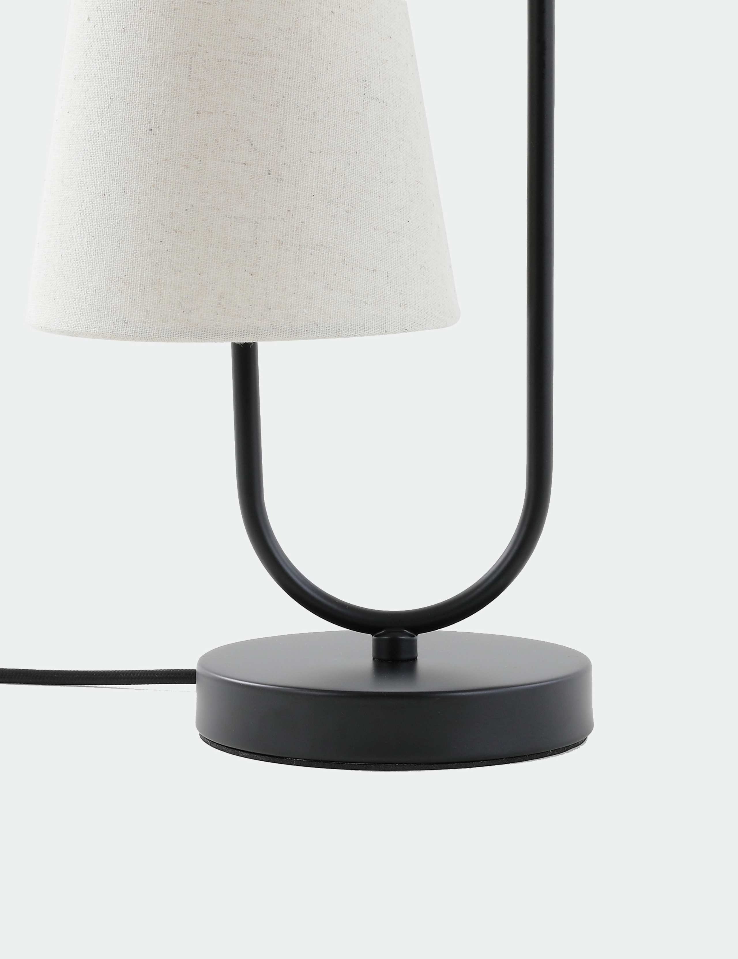2 Shade Black Metal Table Lamp 4 of 6