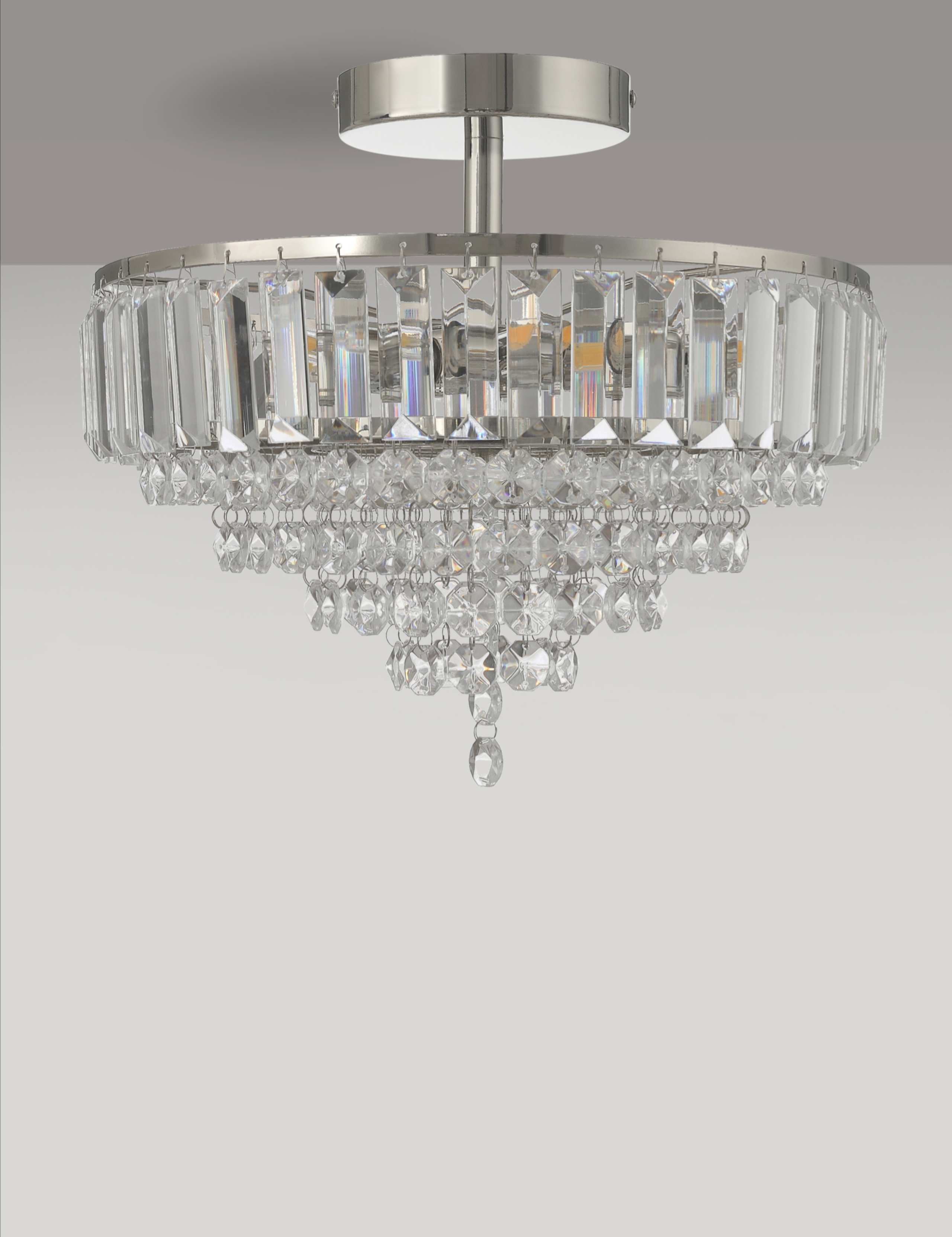Glass Crystal Flush Ceiling Light 1 of 6