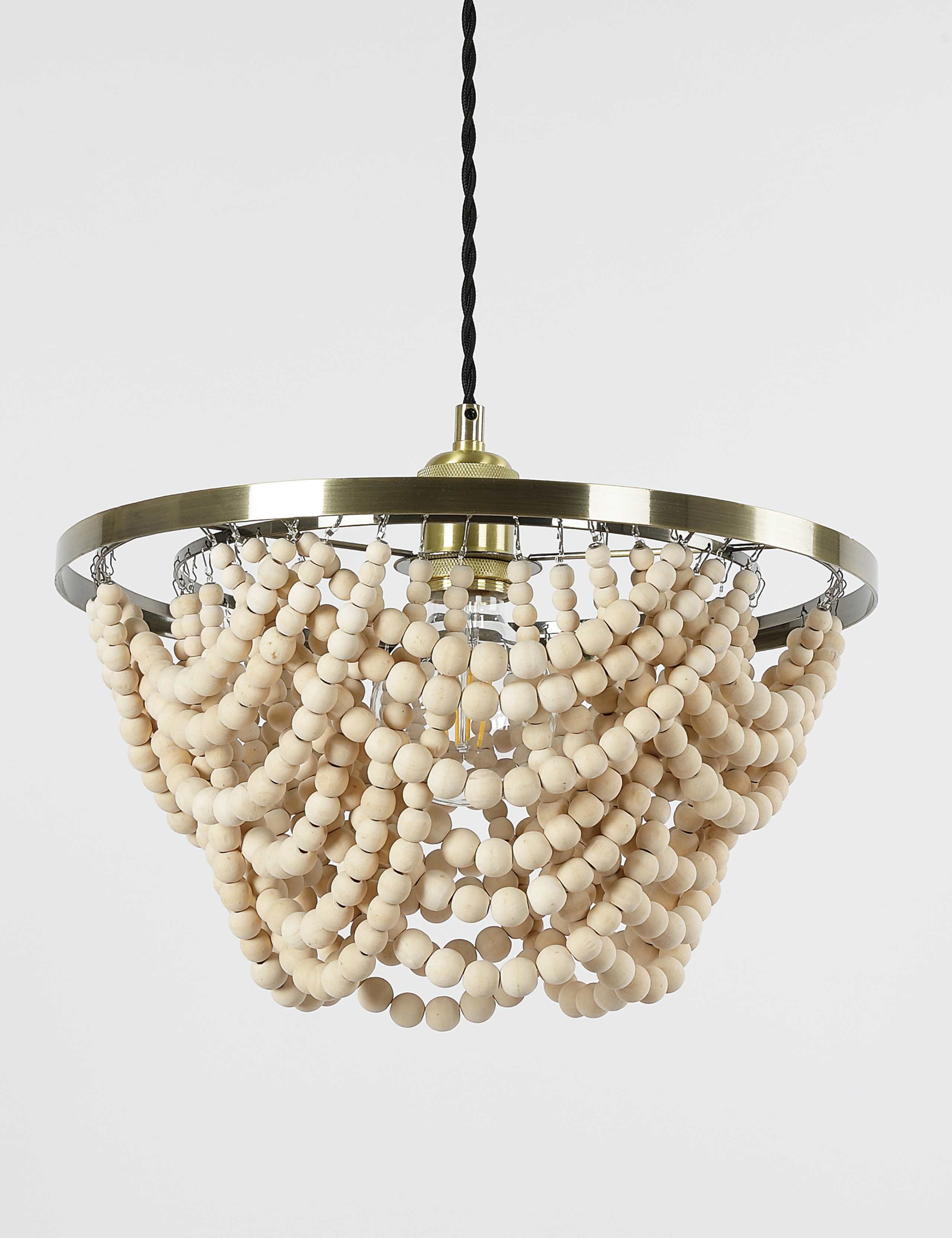 Aurelia Wooden Beaded Easy Fit Lamp Shade 1 of 6