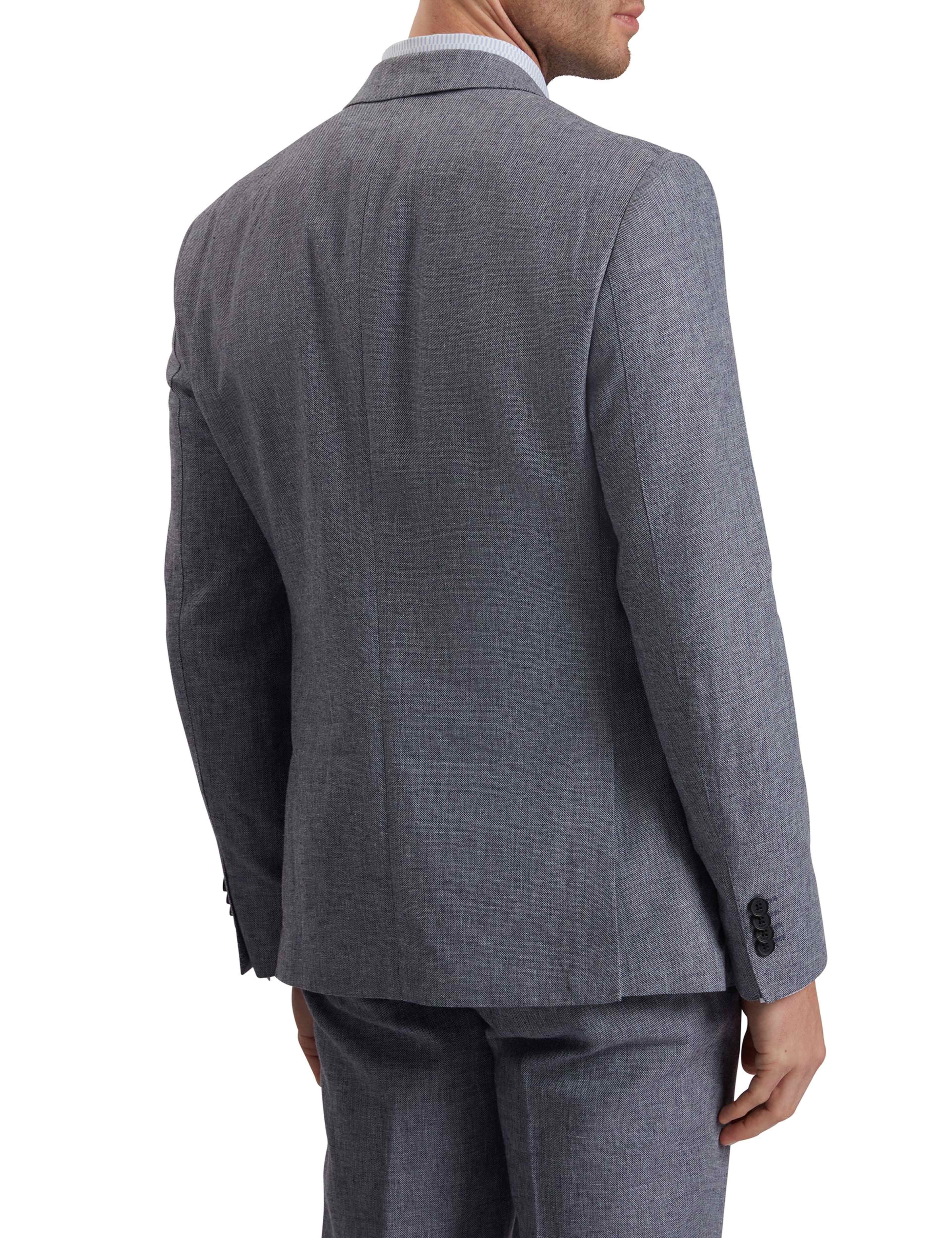 Regular Fit Linen & Cotton Blend Blazer thumbnail 3