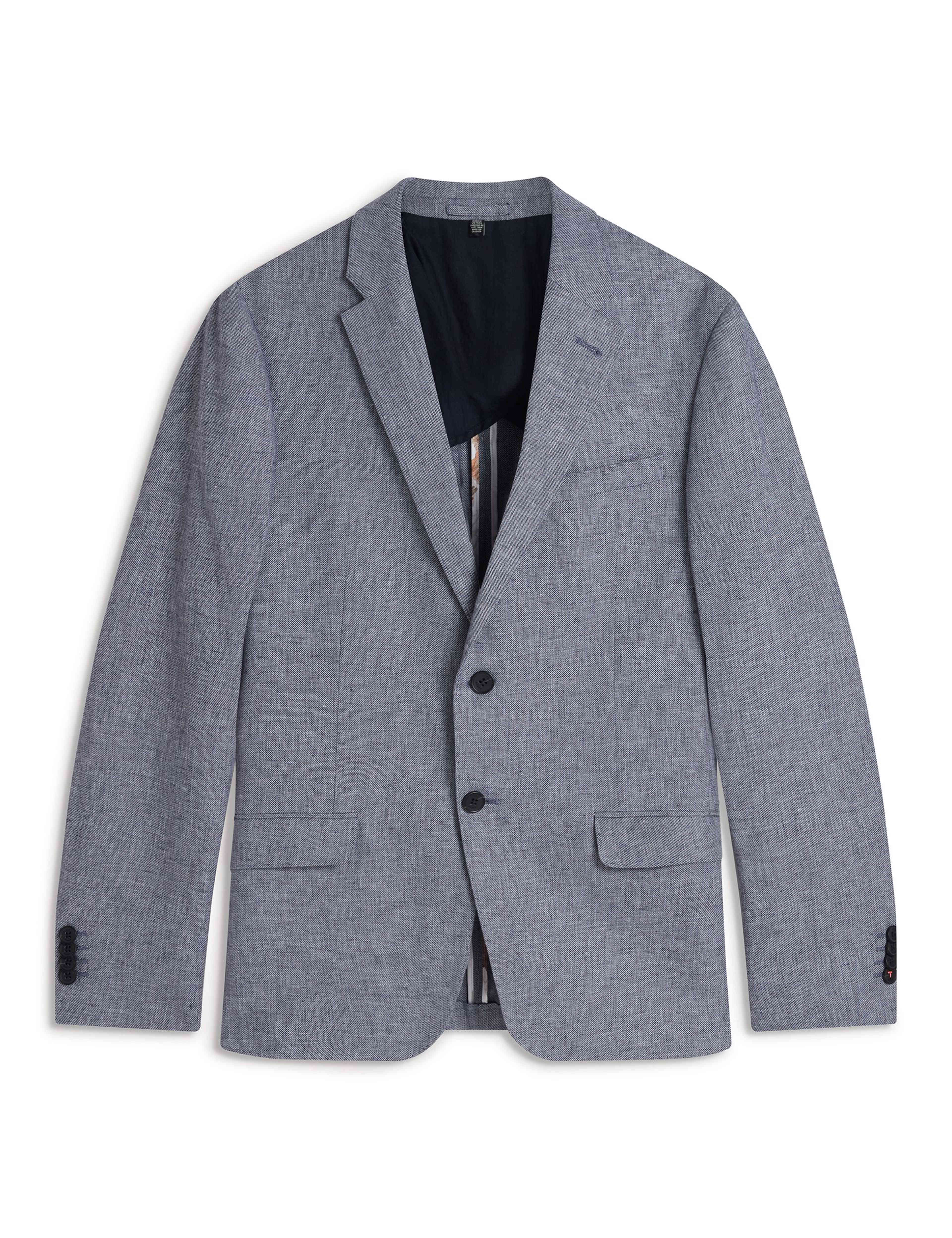 Regular Fit Linen & Cotton Blend Blazer thumbnail 2