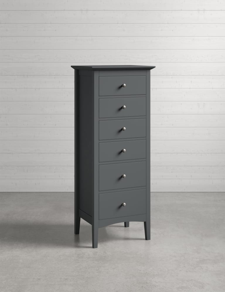 Hastings Dark Grey Tall 6 Drawer Chest M S