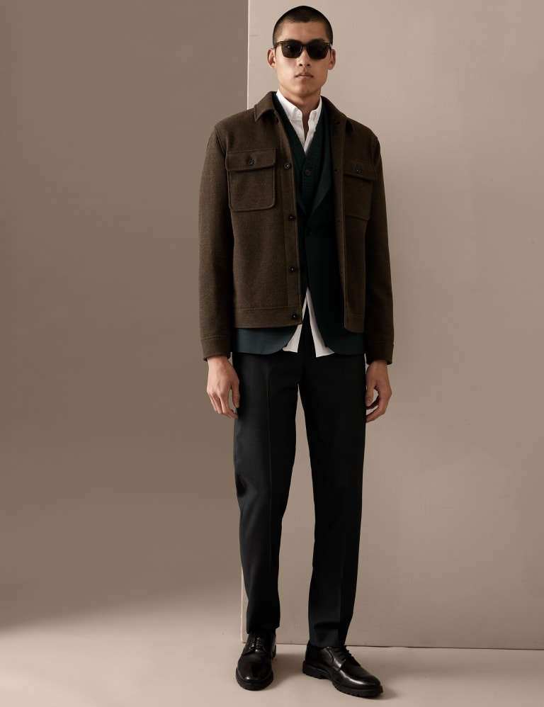 Tailored Fit Pure Wool Textured Suit 6 of 7
