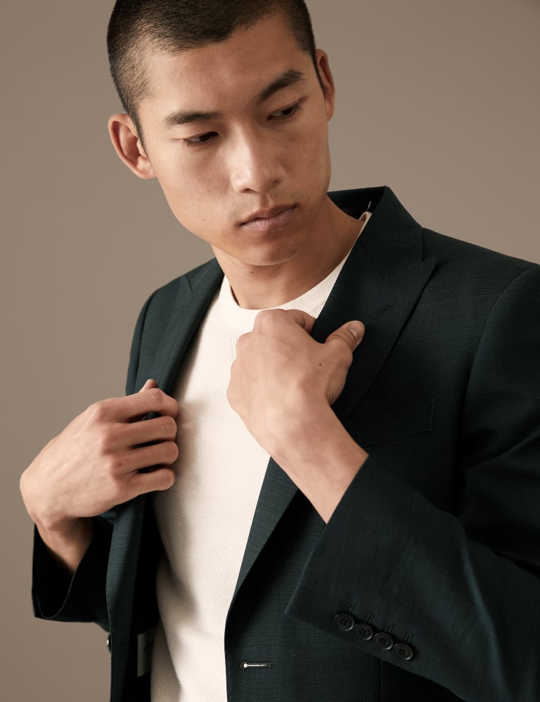 Tailored Fit Pure Wool Textured Suit 7 of 7