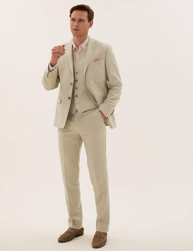 Tailored Fit Italian Linen Miracle™ 3 Piece Suit 1 of 8