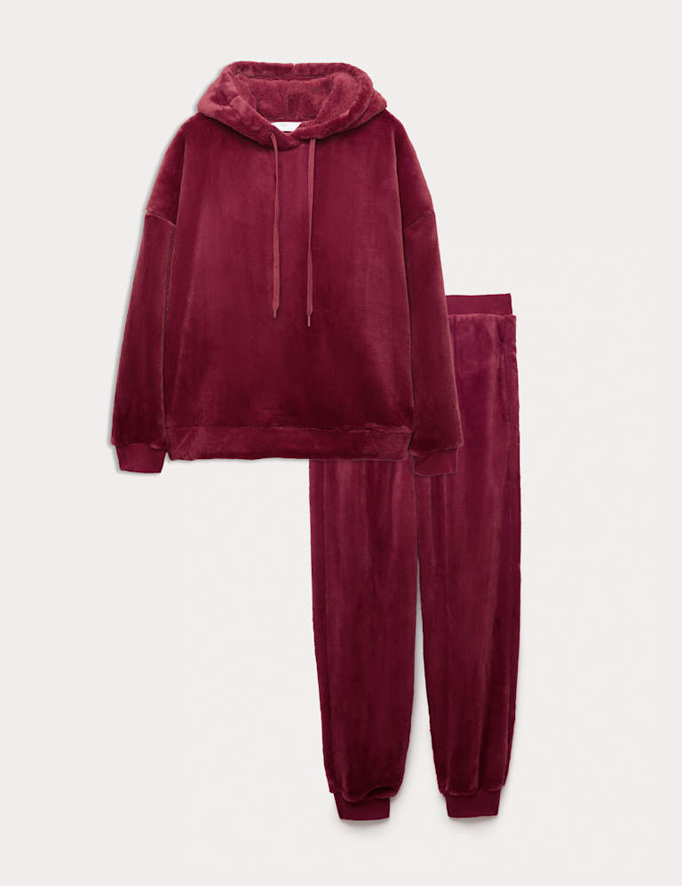 Fur Fleece Lounge Hoodie Set 2 of 6