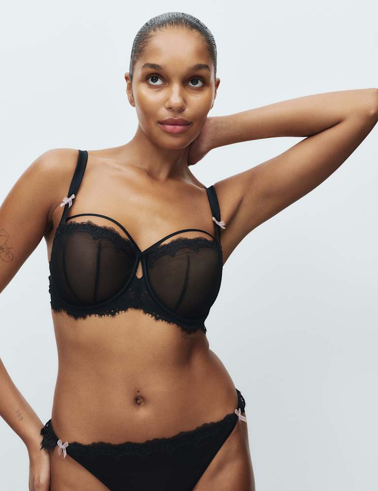 Magda Embroidery Wired Balcony Bra Set F-H 1 of 5